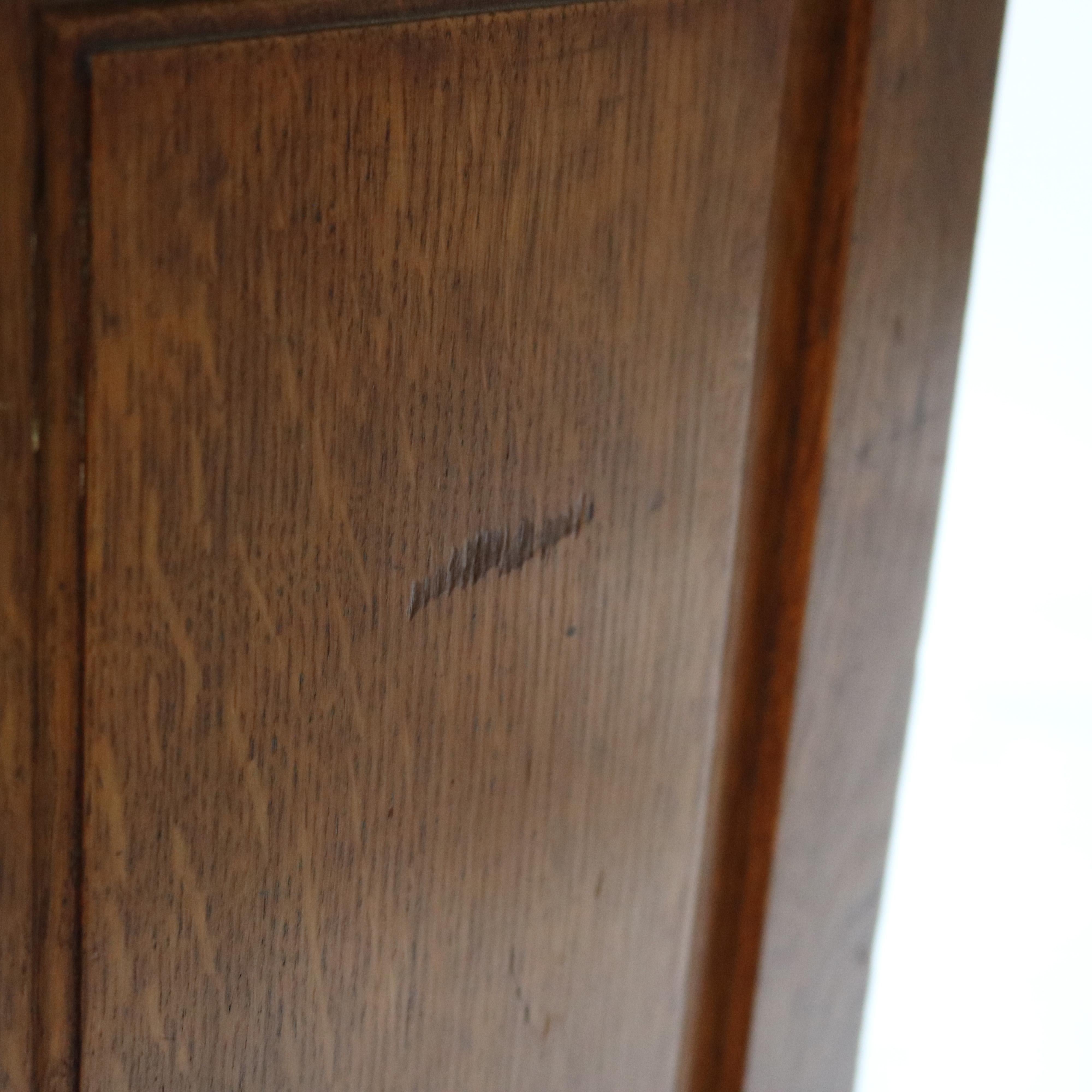 Antique RJ Horner Renaissance Revival Oak Tambour Roll Front Music Cabinet C1910 7