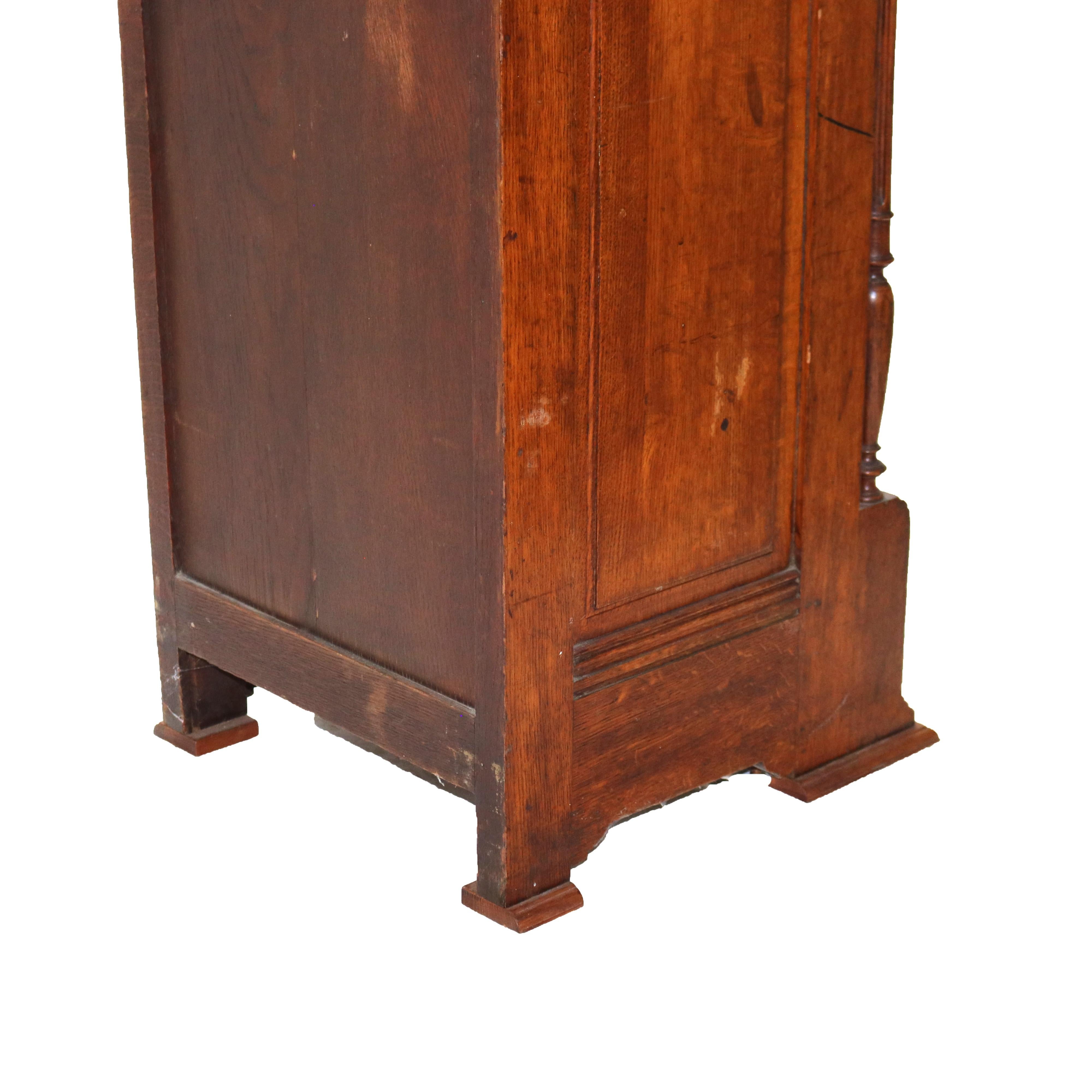 Antique RJ Horner Renaissance Revival Oak Tambour Roll Front Music Cabinet C1910 13