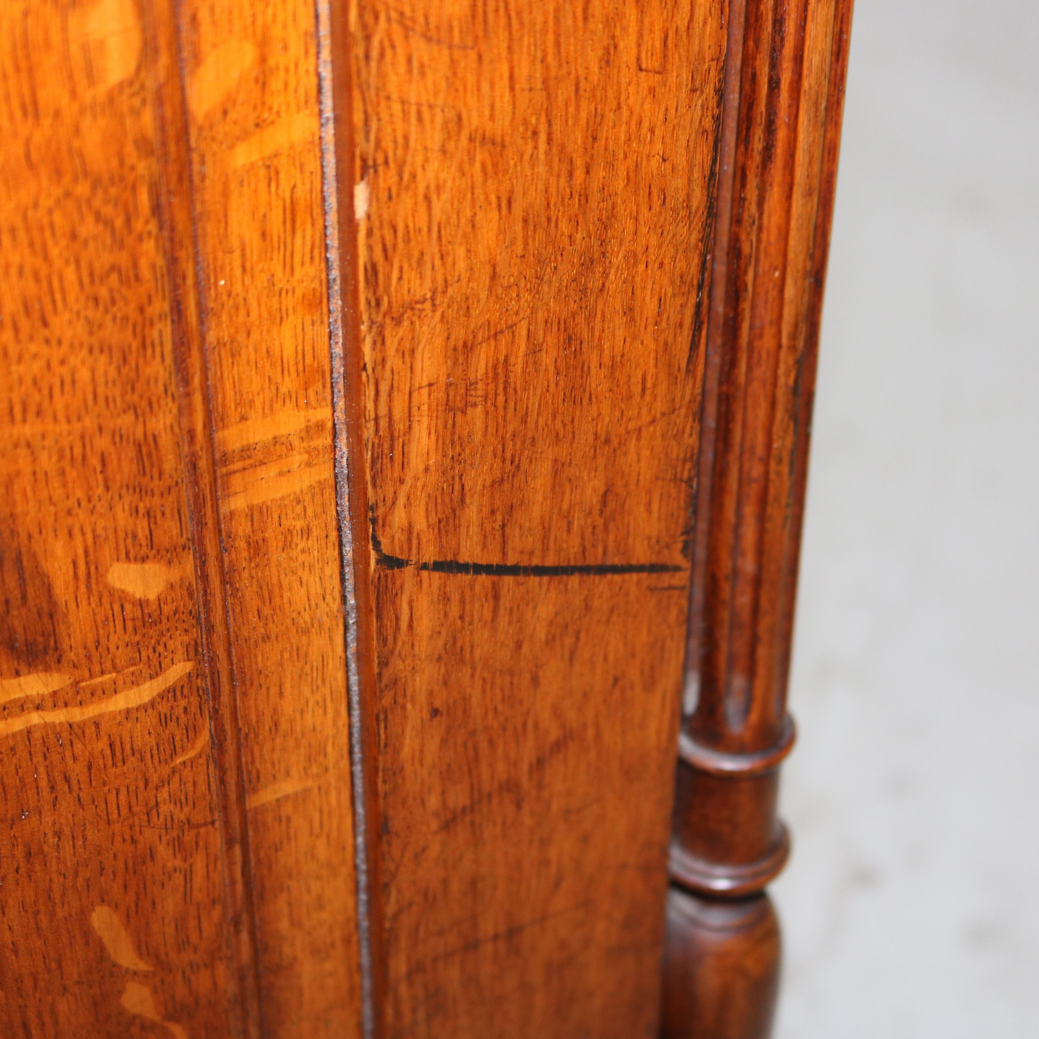 Antique RJ Horner Renaissance Revival Oak Tambour Roll Front Music Cabinet C1910 14