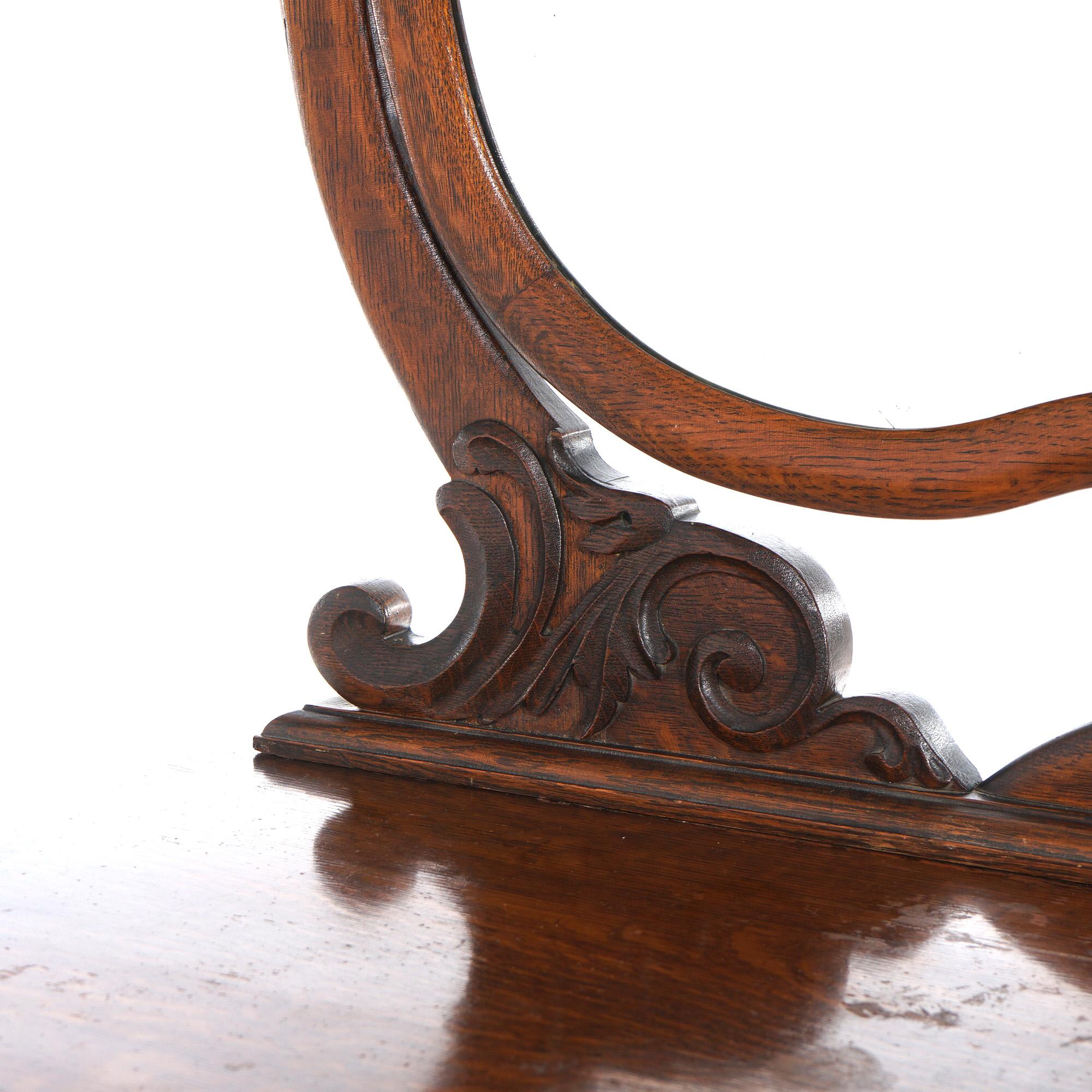 20th Century Antique RJ Horner School Bombay Serpentine & Mirrored Oak Dresser C1910