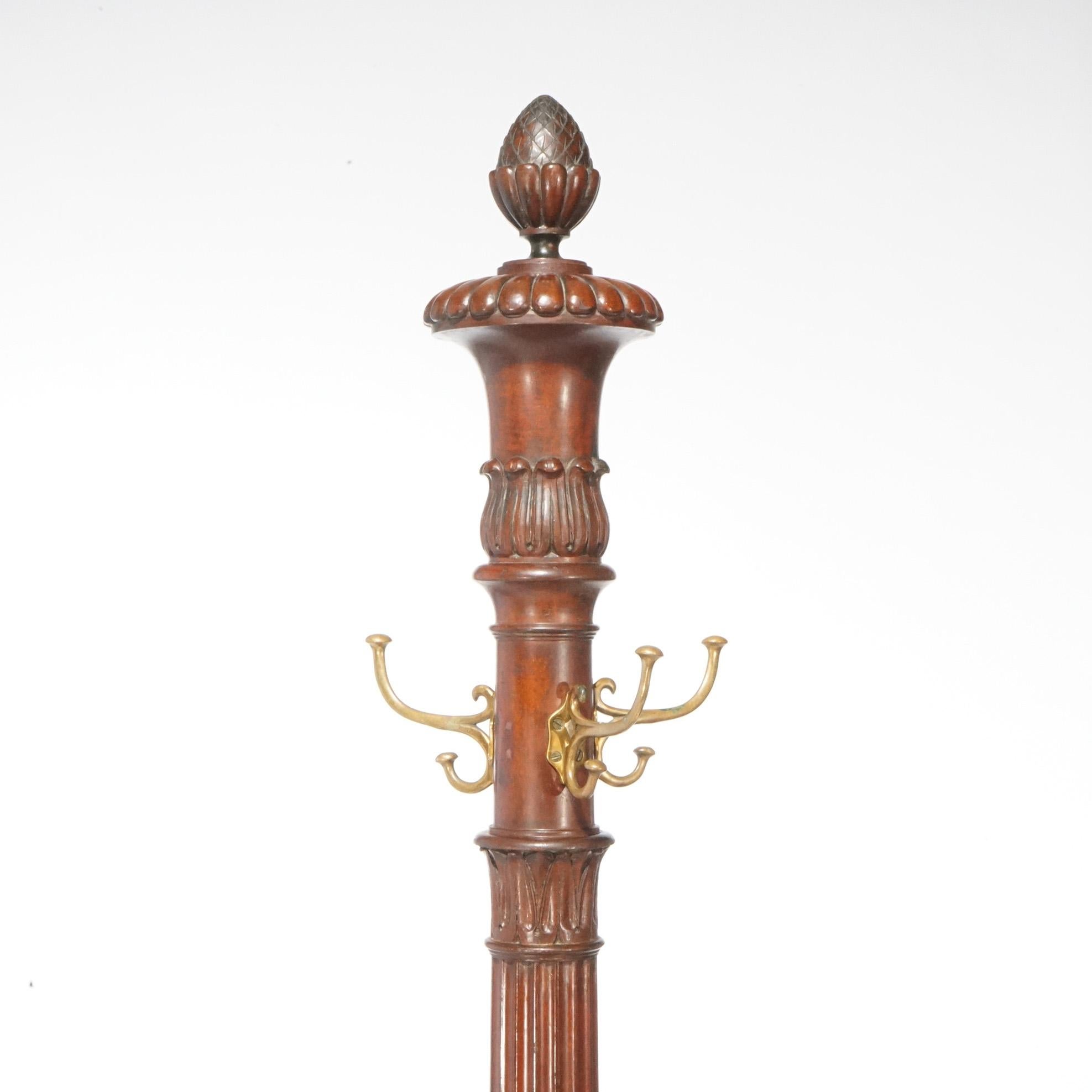 Antique RJ Horner School Carved Mahogany Hall Hat Rack, circa 1900 In Good Condition For Sale In Big Flats, NY