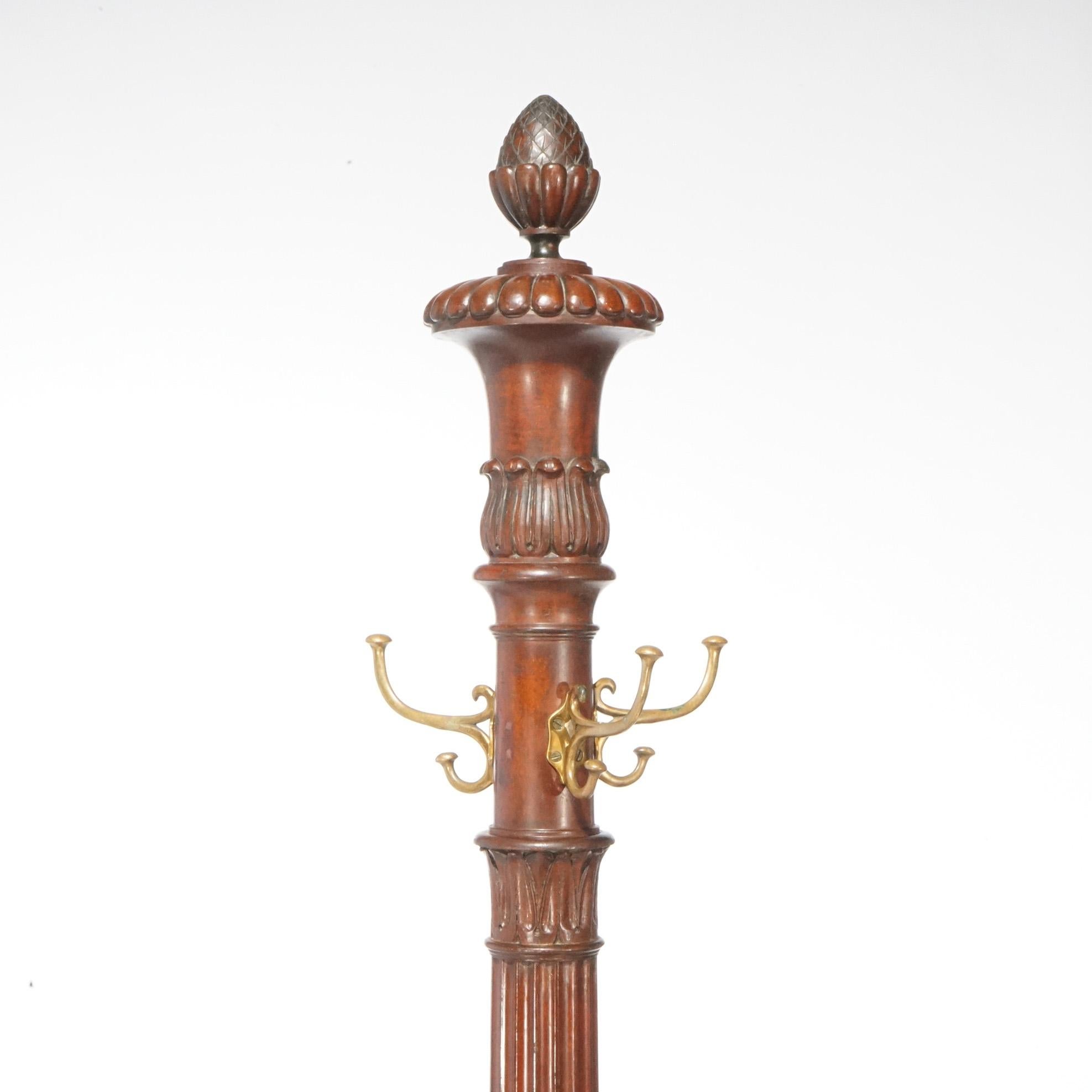 Antique RJ Horner School Carved Mahogany Hall Hat Rack, circa 1900 In Good Condition In Big Flats, NY