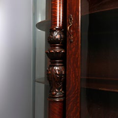 Antique RJ Horner School Carved Oak China Cabinet, circa 1880