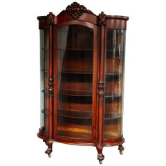 Antique RJ Horner School Carved Oak China Cabinet, circa 1880