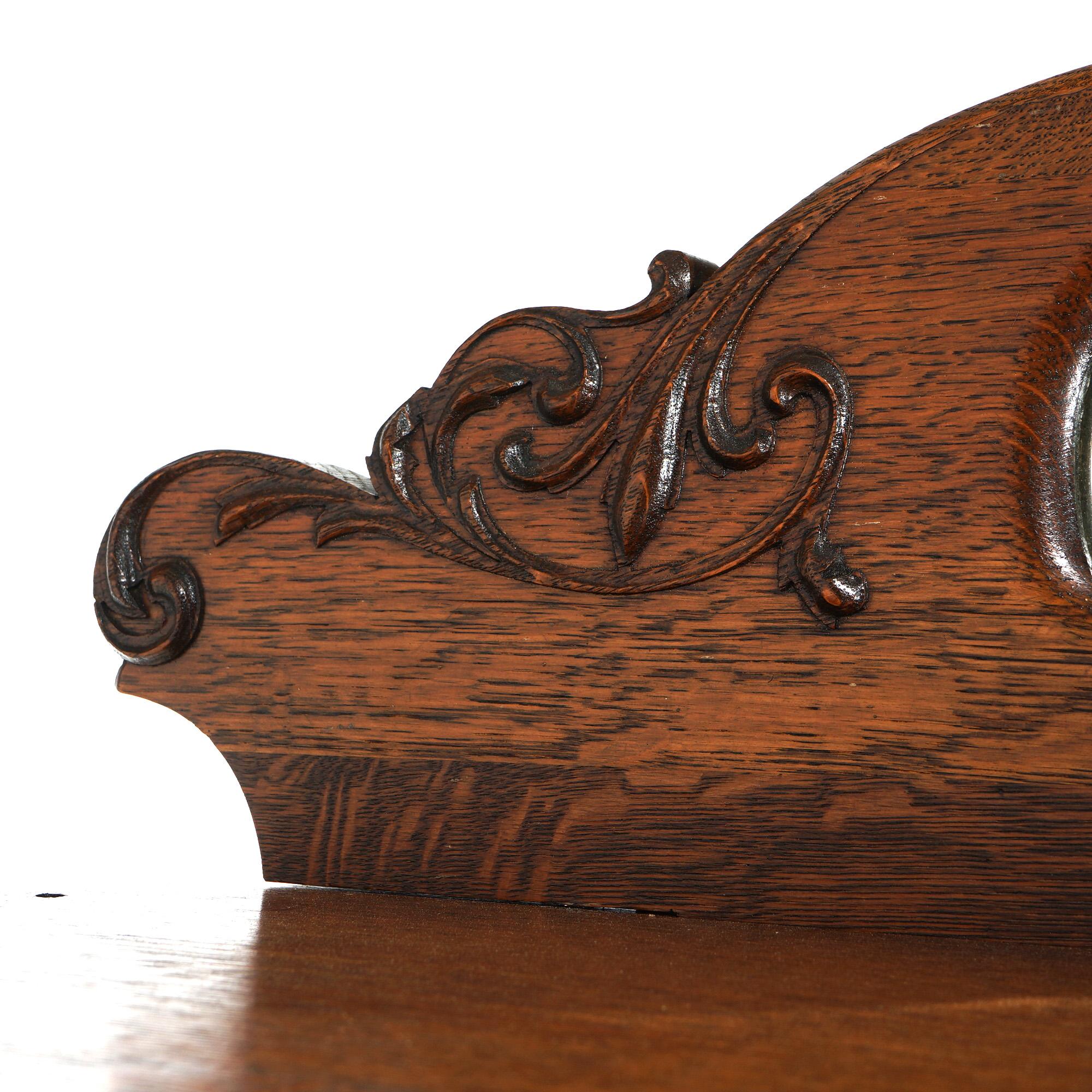 Antico armadietto per le porcellane con specchio della scuola RJ Horner in Oak e vetro curvo C1910 in vendita 5