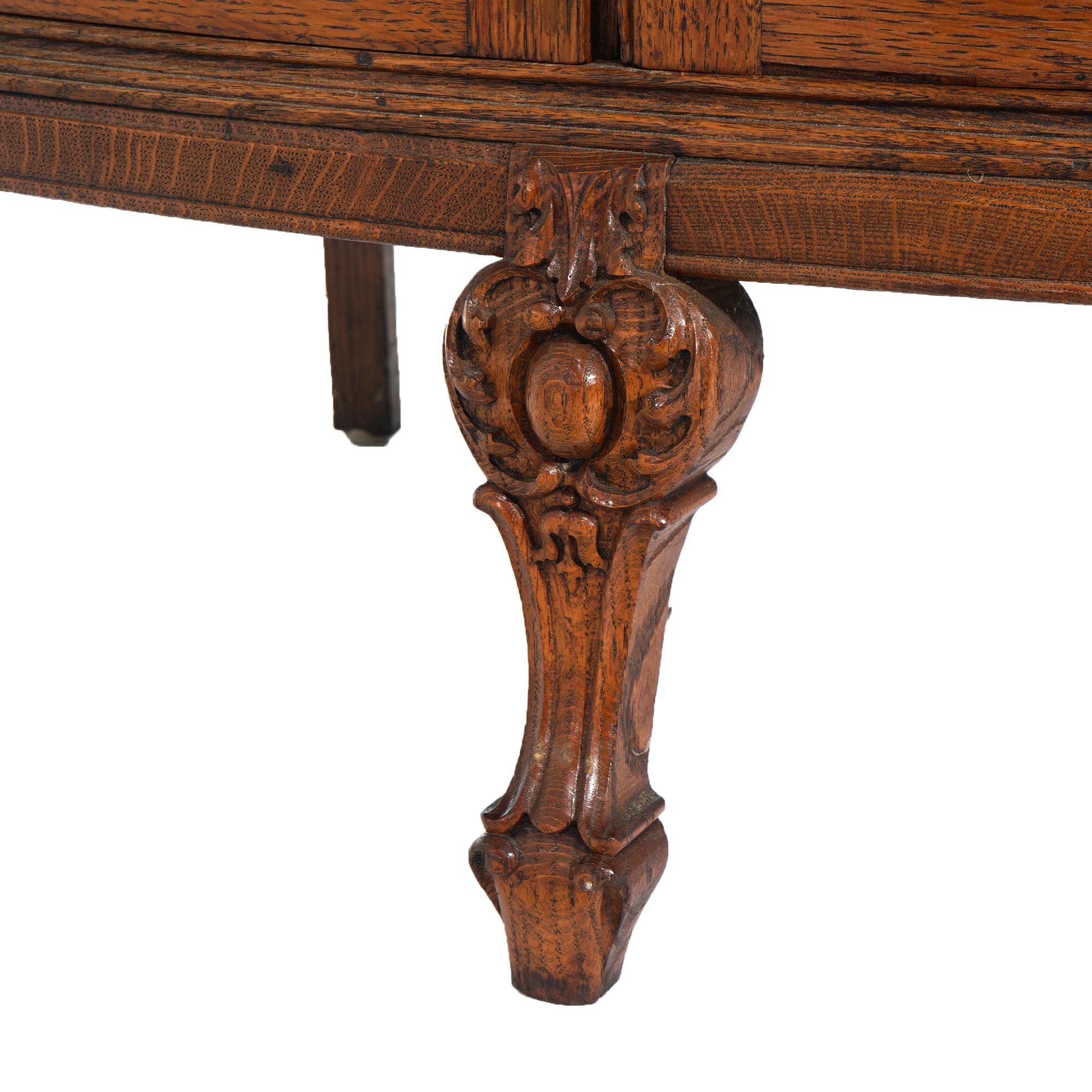 Antico armadietto per le porcellane con specchio della scuola RJ Horner in Oak e vetro curvo C1910 in vendita 10