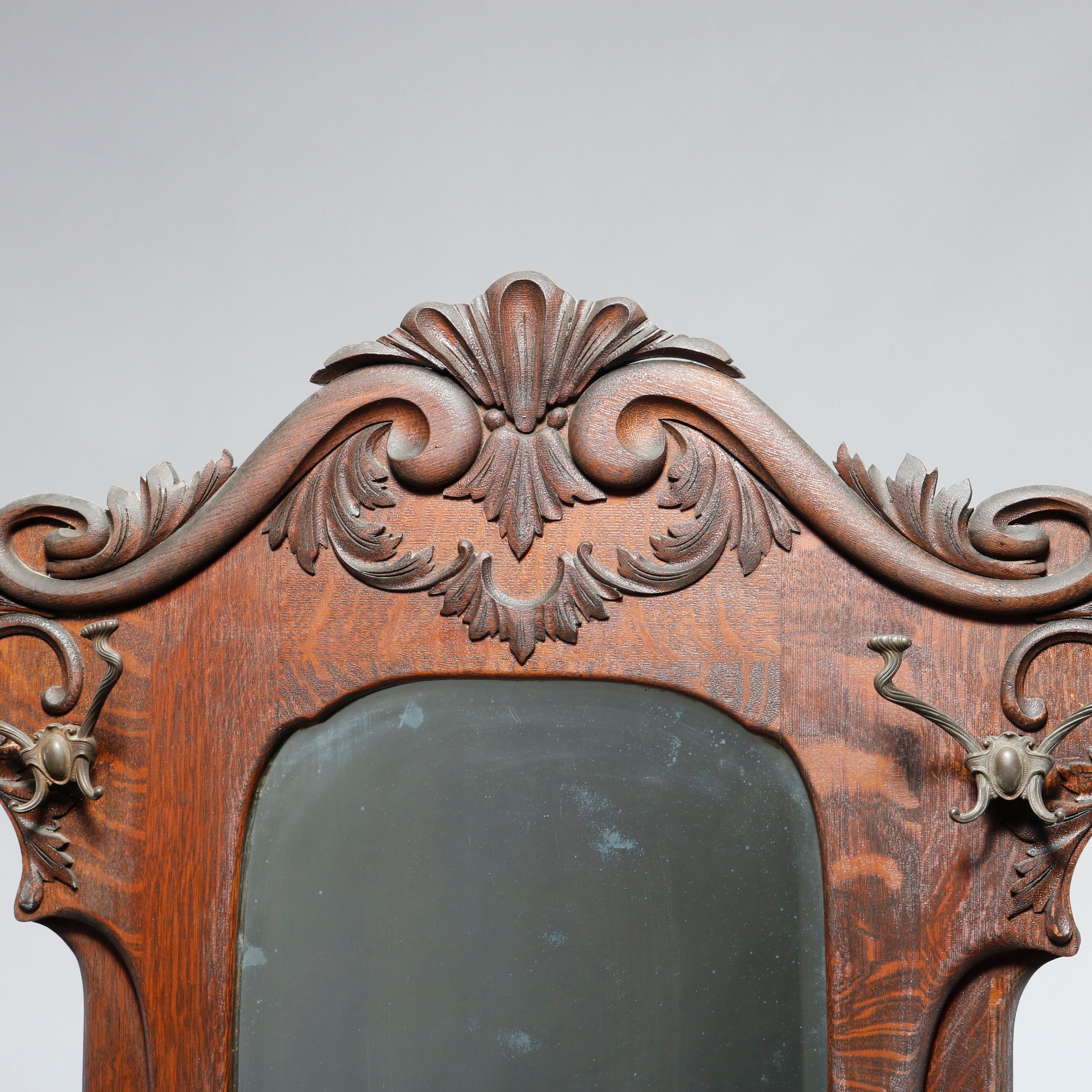 antique hall chair with mirror