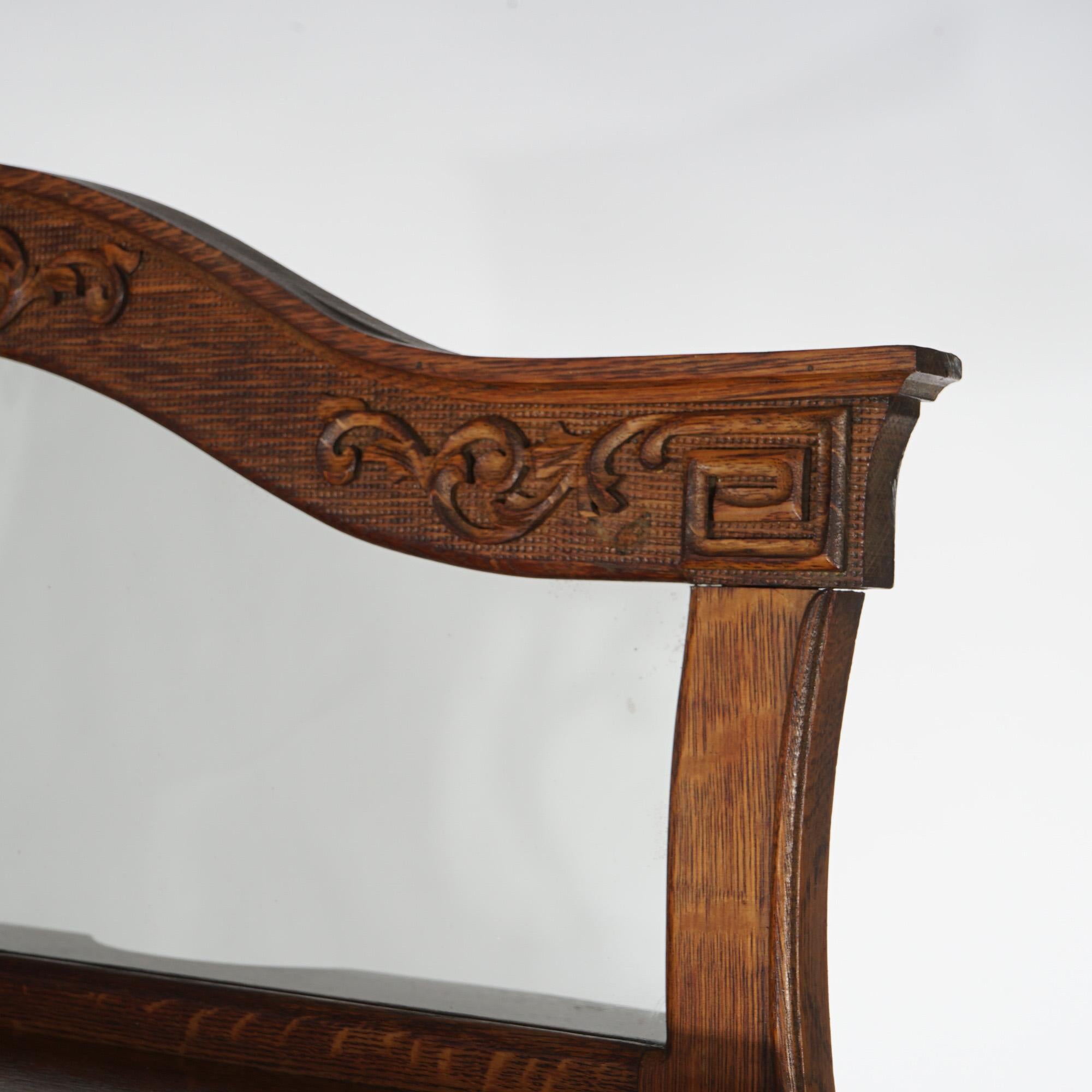 Antique RJ Horner School Carved Oak Swell Front & Mirrored Server C1910 For Sale 3