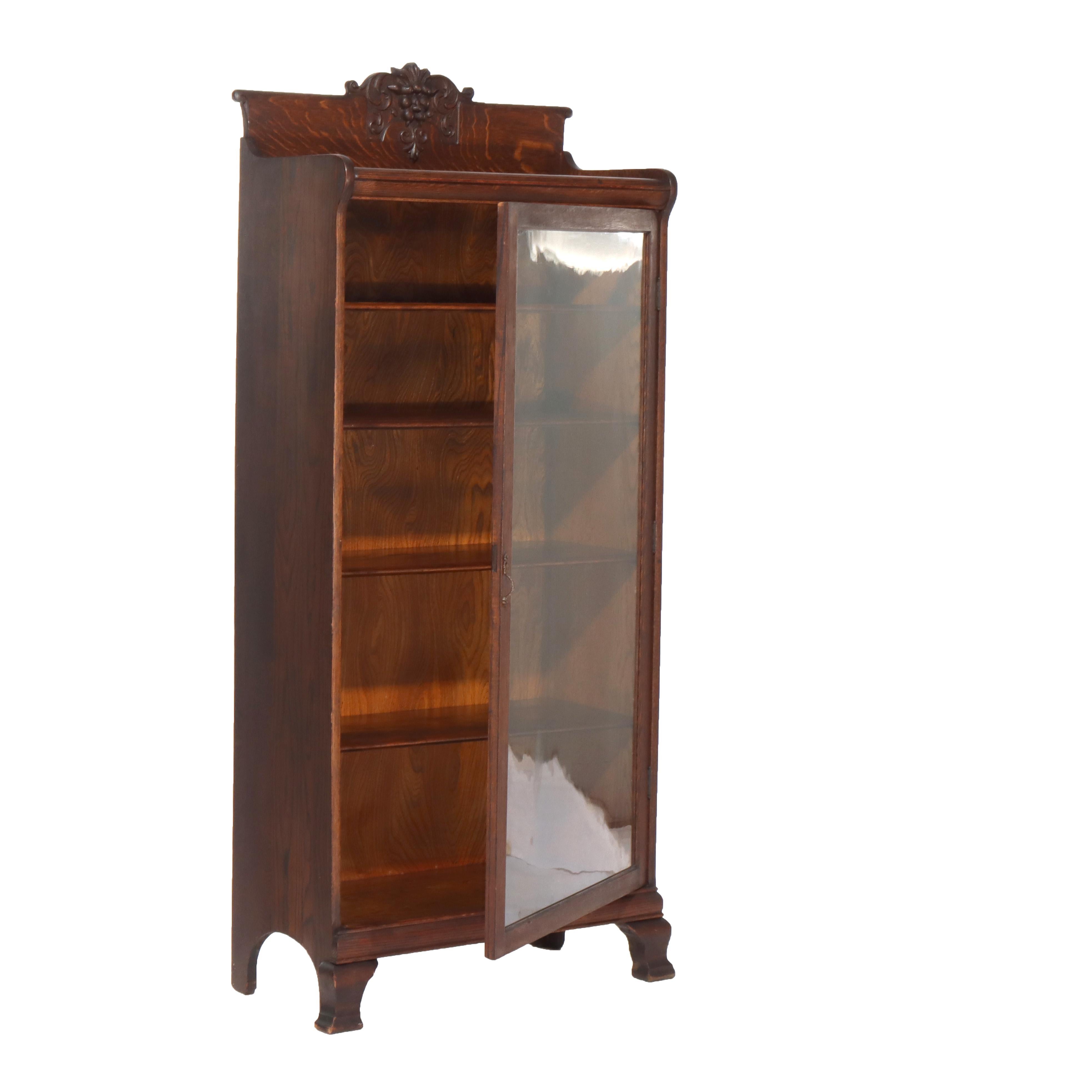 Antica libreria a un'anta in Oak Oak della scuola RJ Horner, c1910 in vendita 5