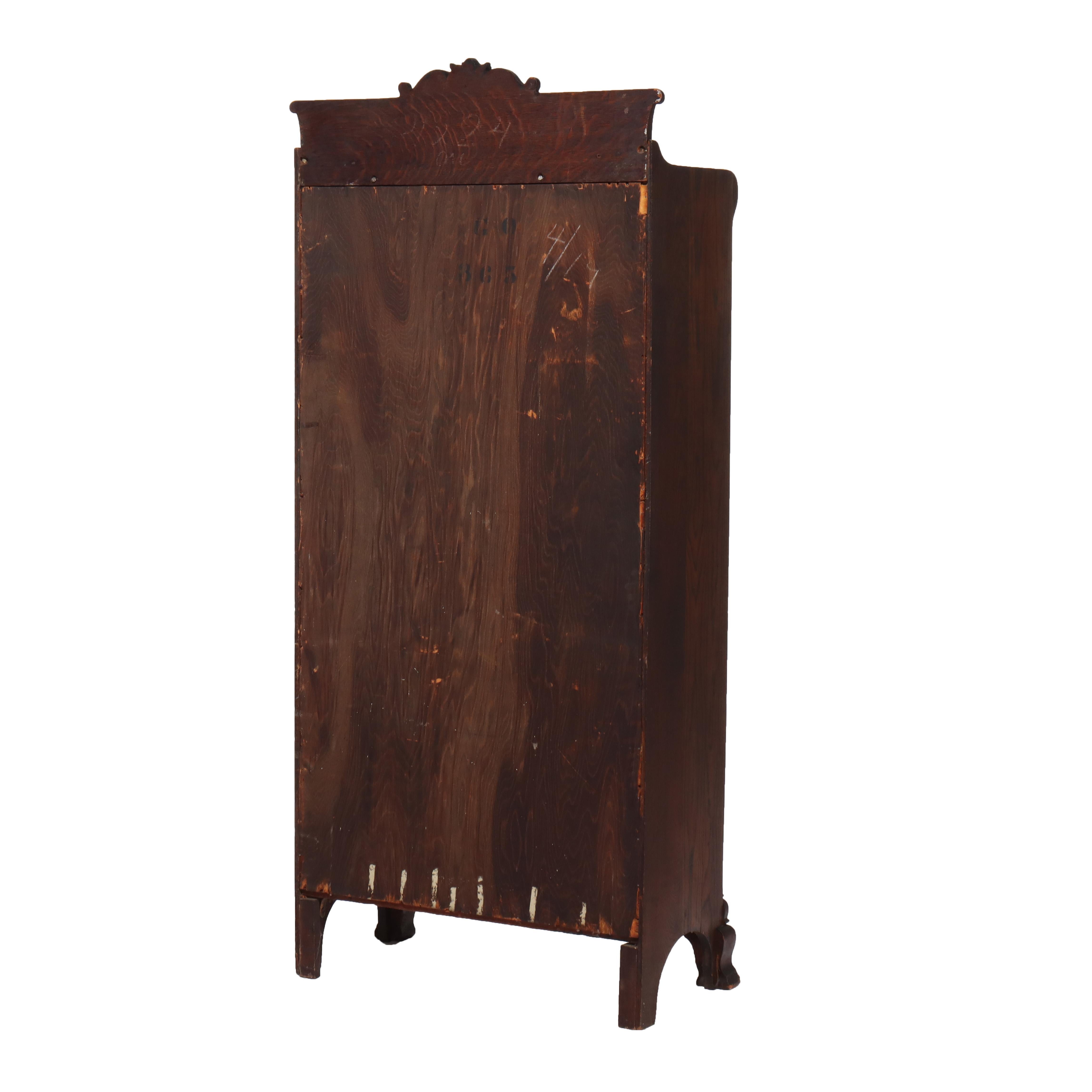 Antica libreria a un'anta in Oak Oak della scuola RJ Horner, c1910 in vendita 7