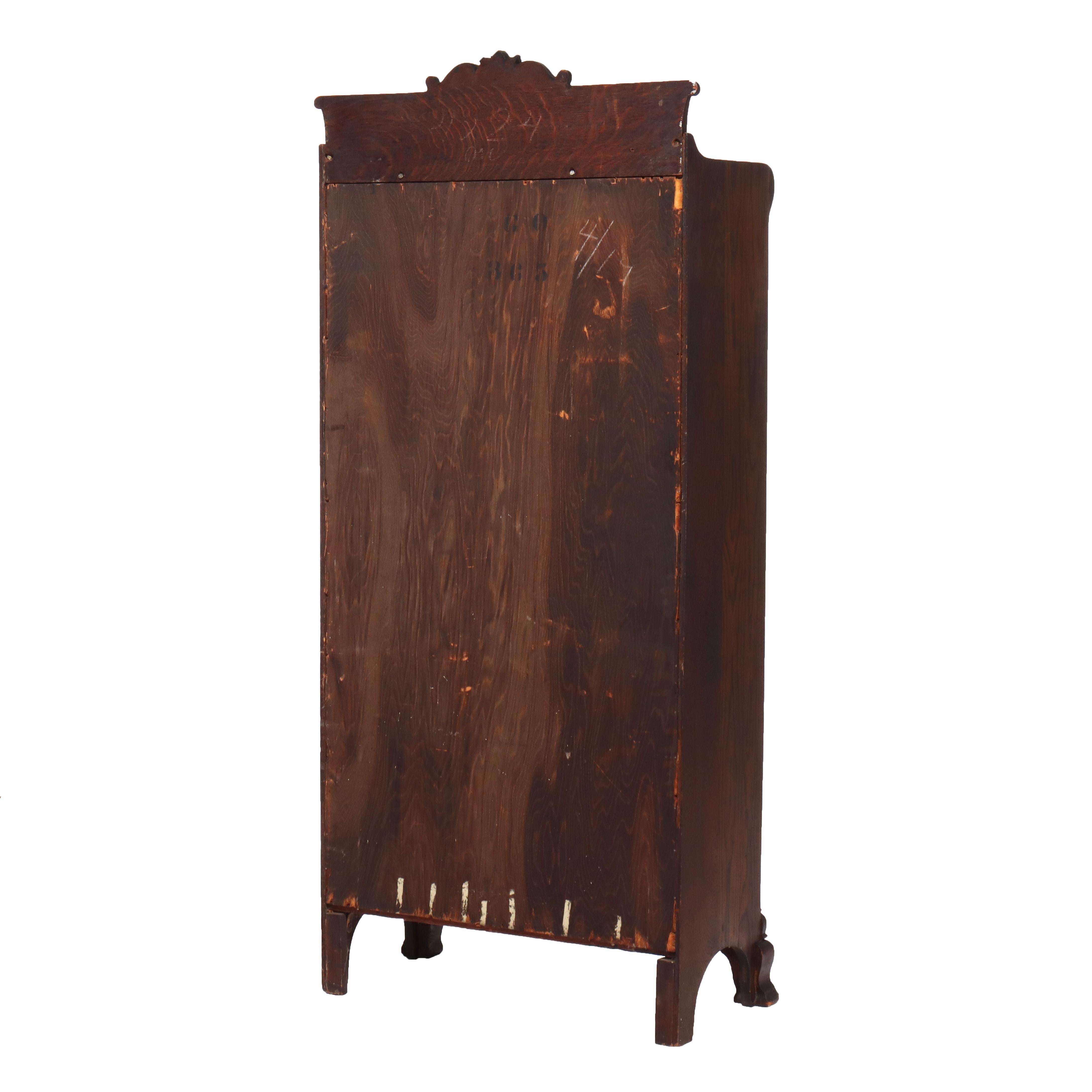 Antica libreria a un'anta in Oak Oak della scuola RJ Horner, c1910 in vendita 8