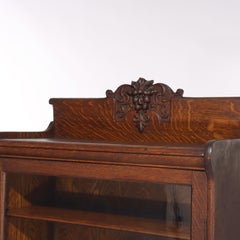 Antique RJ Horner School Figural Carved Oak Single Door Bookcase c1910