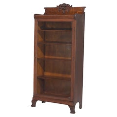 Antique RJ Horner School Figural Carved Oak Single Door Bookcase c1910