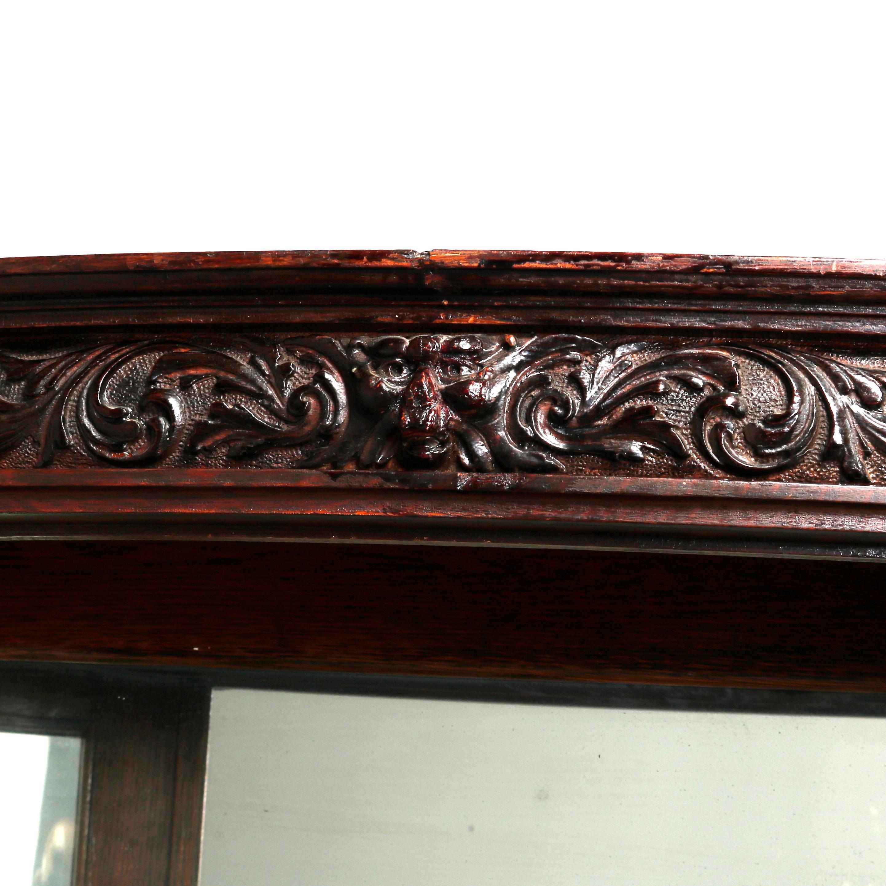 antique china cabinet with lion heads