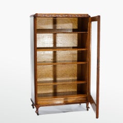 Antique RJ Horner School Foliate Carved Oak Enclosed Bookcase circa 1910