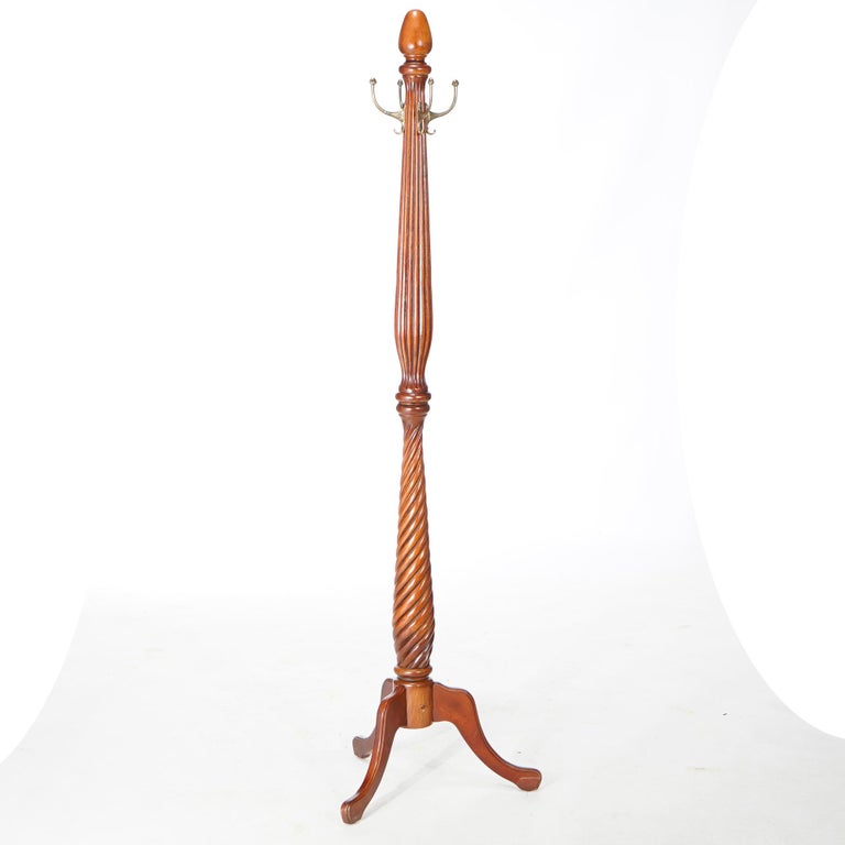 Antique RJ Horner School Mahogany Rope Twist Hall Hat Rack 20th C For ...