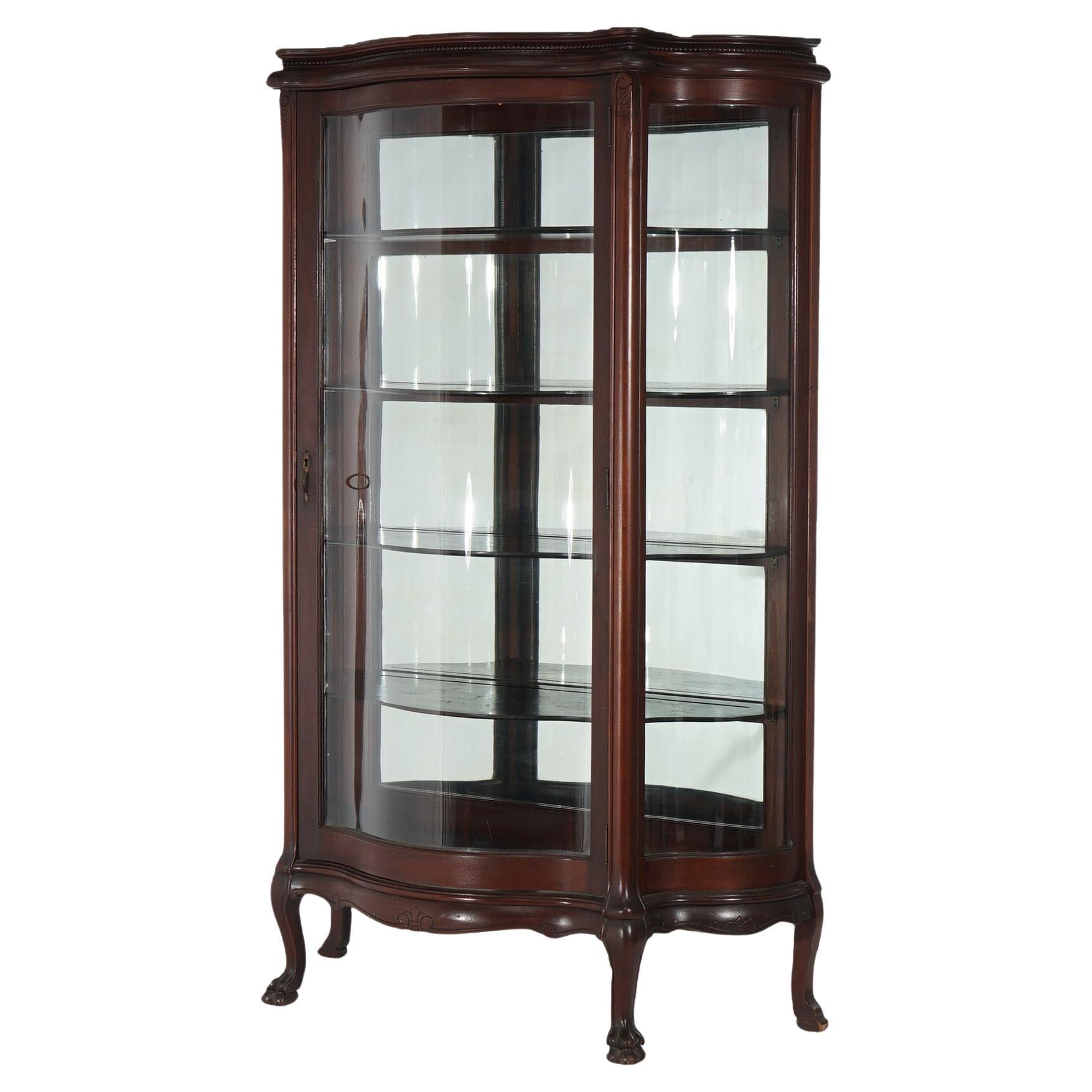 Ancienne armoire chinoise de l'école RJ Horner en acajou à façade convexe, Geo. Silex, C1910