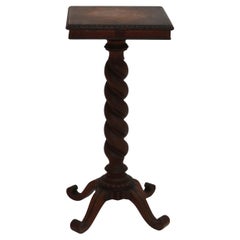Antique RJ Horner School Oak Carved Rope Twist Footed Base Plant Stand C1920