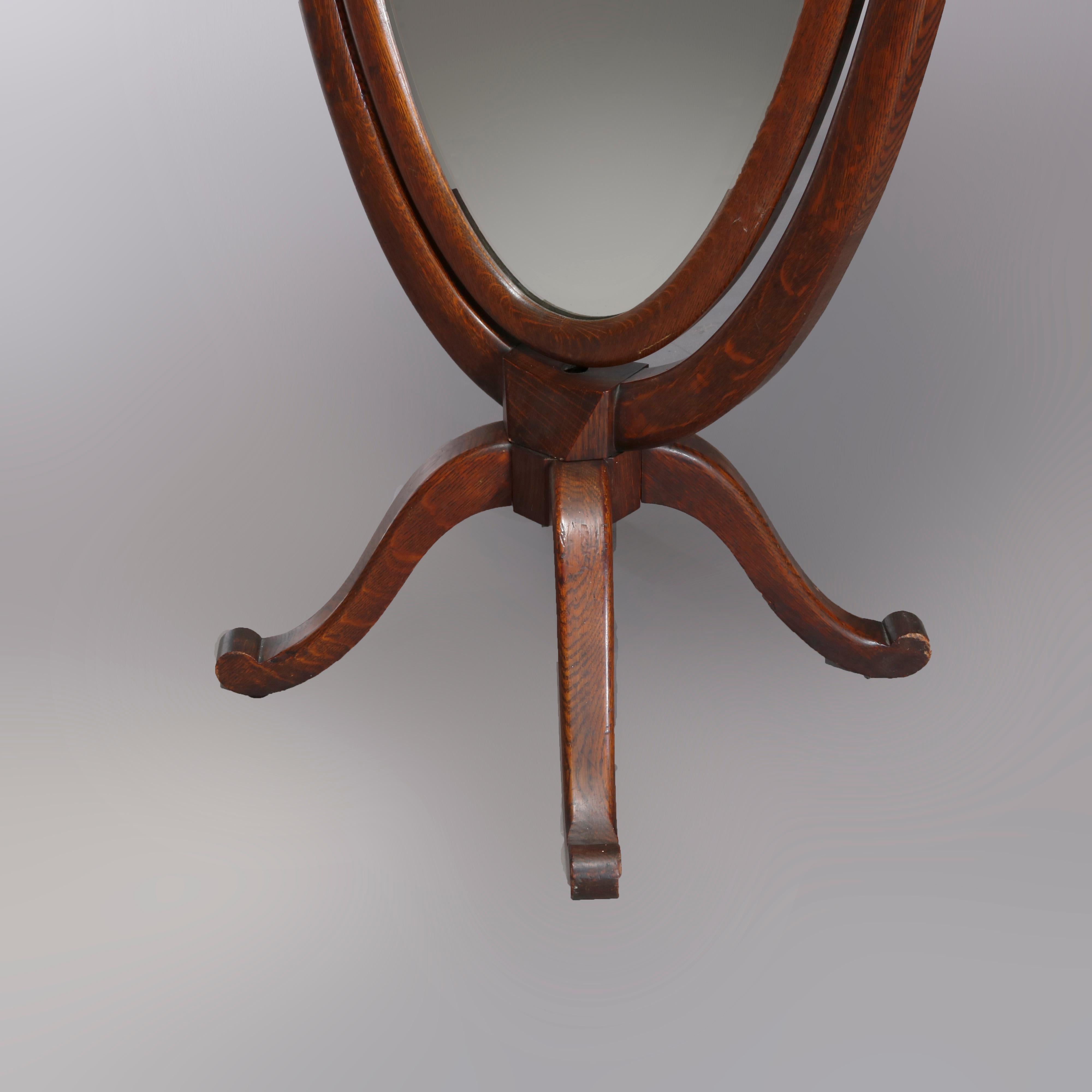 Antique R.J. Horner School Oak Cheval Dressing Mirror, circa 1900 6