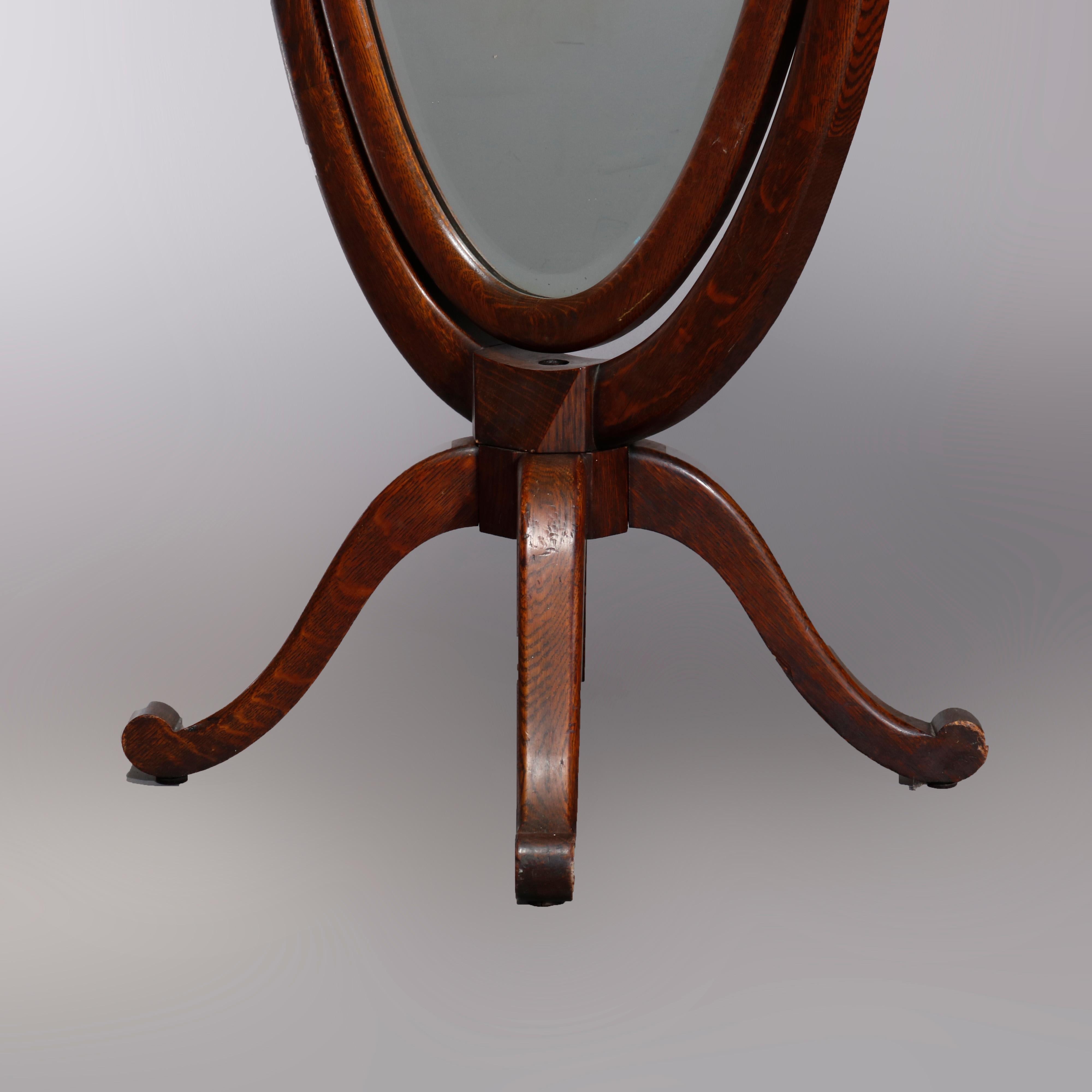 Antique R.J. Horner School Oak Cheval Dressing Mirror, circa 1900 7