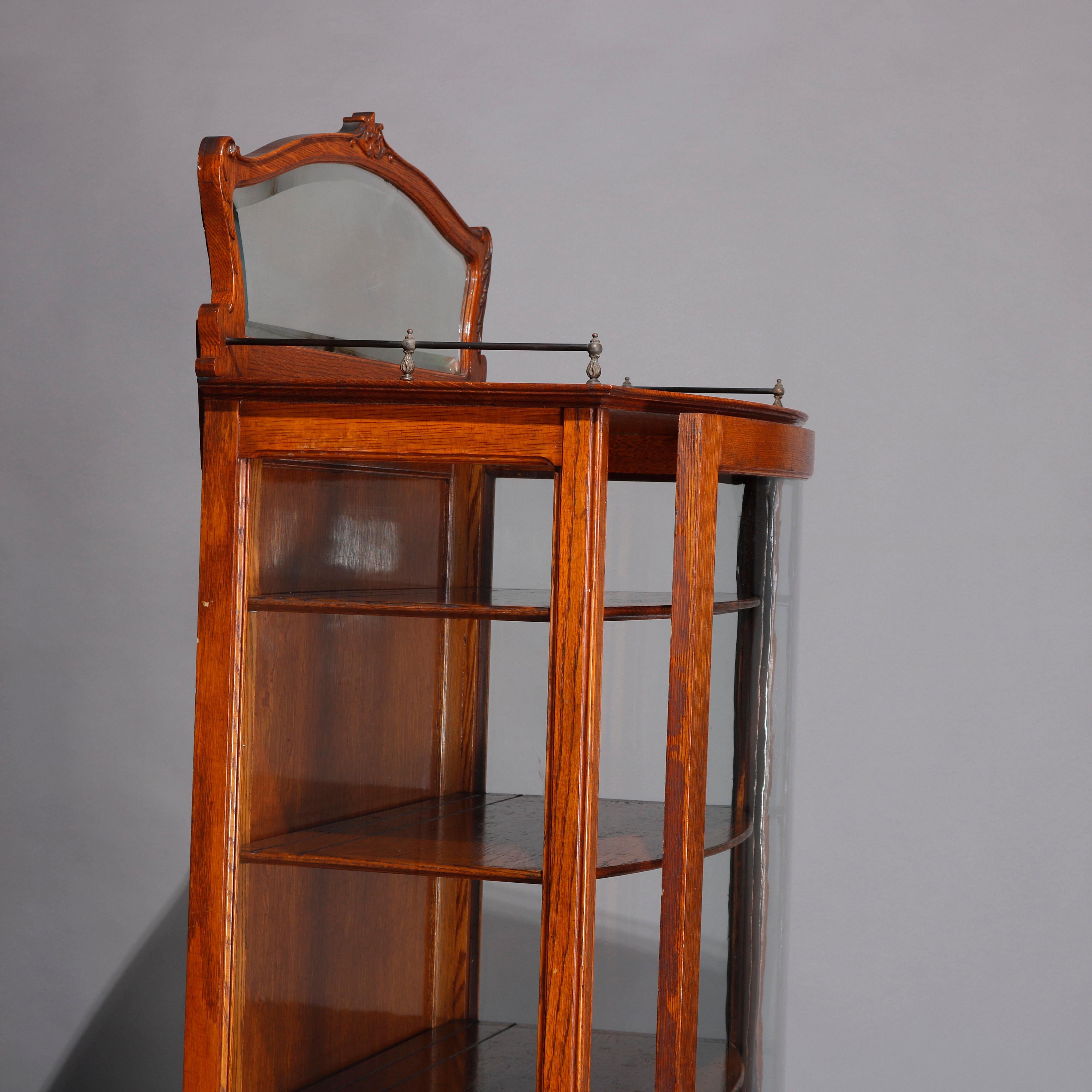 Antique RJ Horner School Oak China Cabinet, 20th Century In Good Condition In Big Flats, NY