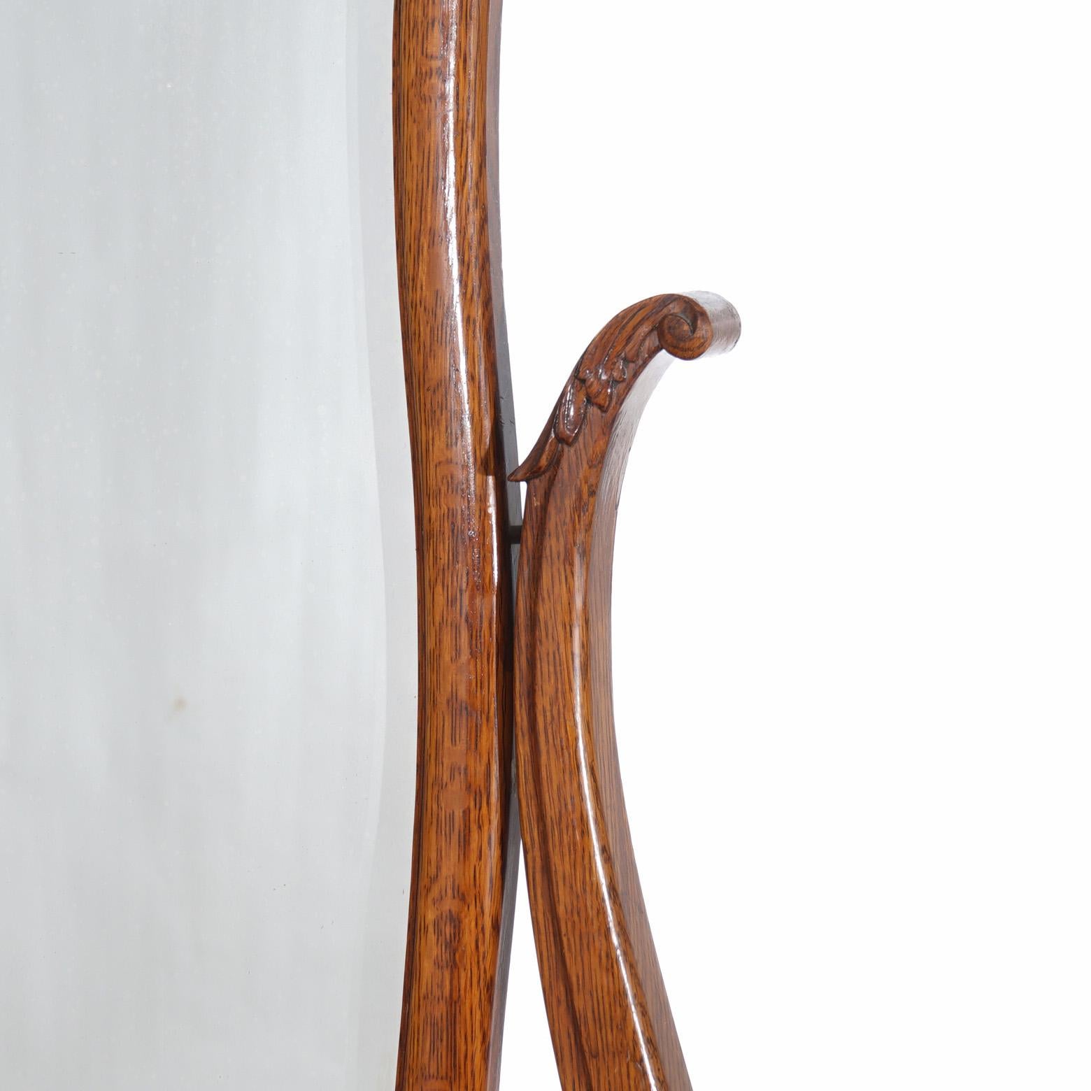 Antique RJ Horner School Oak Princess Dresser with Mirror C1920 3