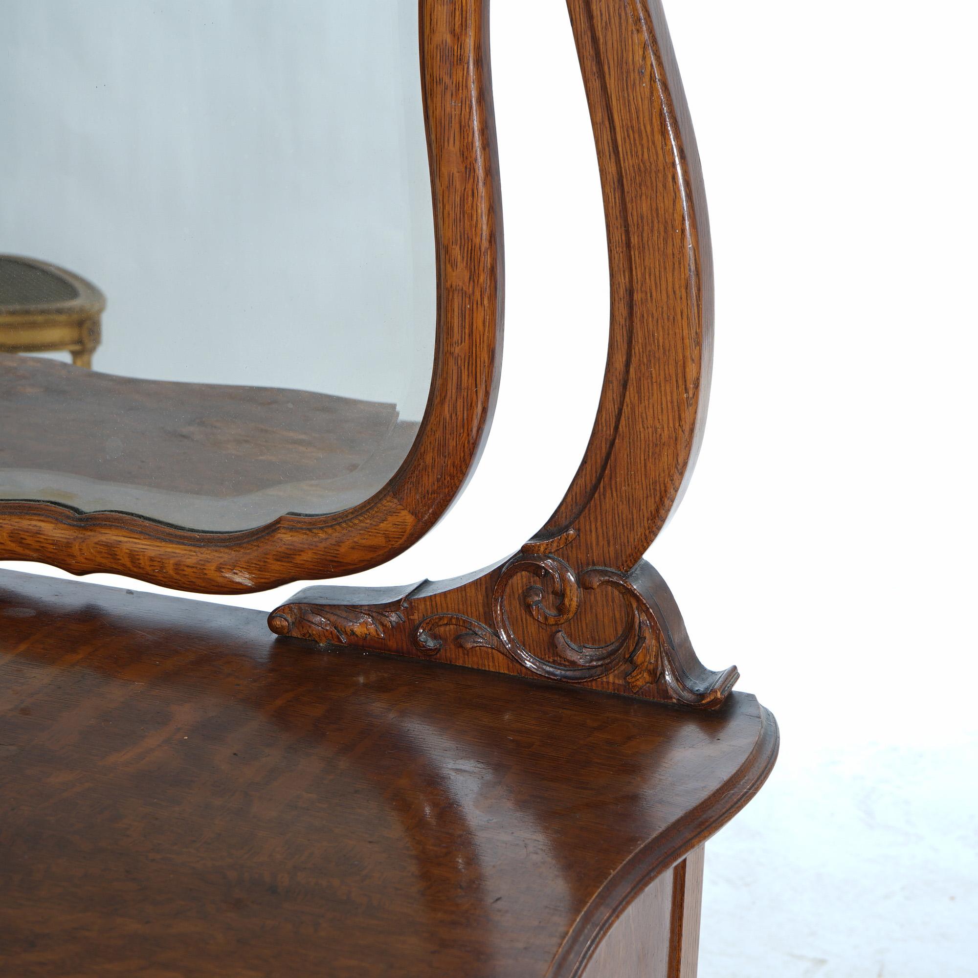 Antique RJ Horner School Oak Princess Dresser with Mirror C1920 For Sale 4