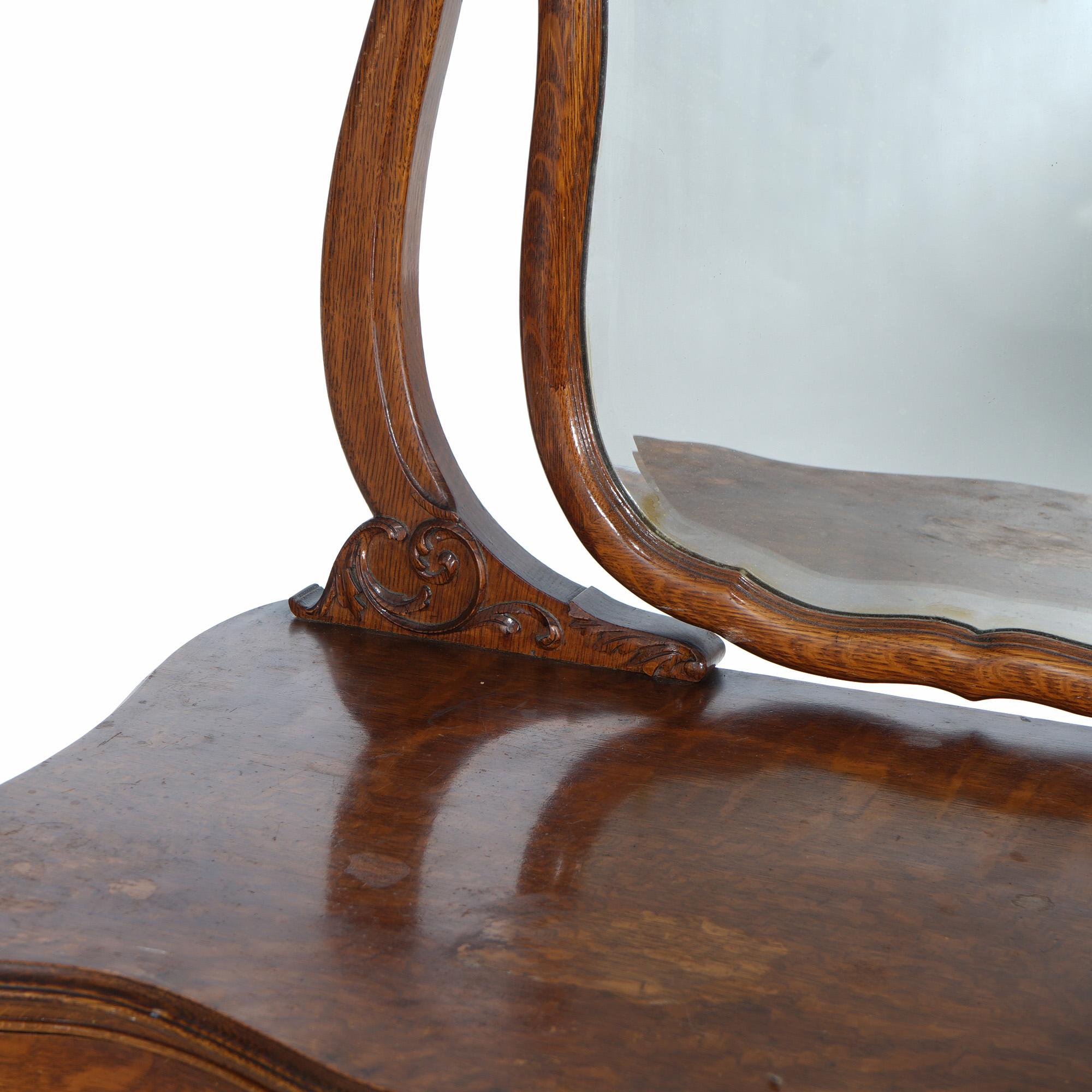 Antiquité - RJ Horner School Oak Princesse Dresser avec Mirror C1920 en vente 7