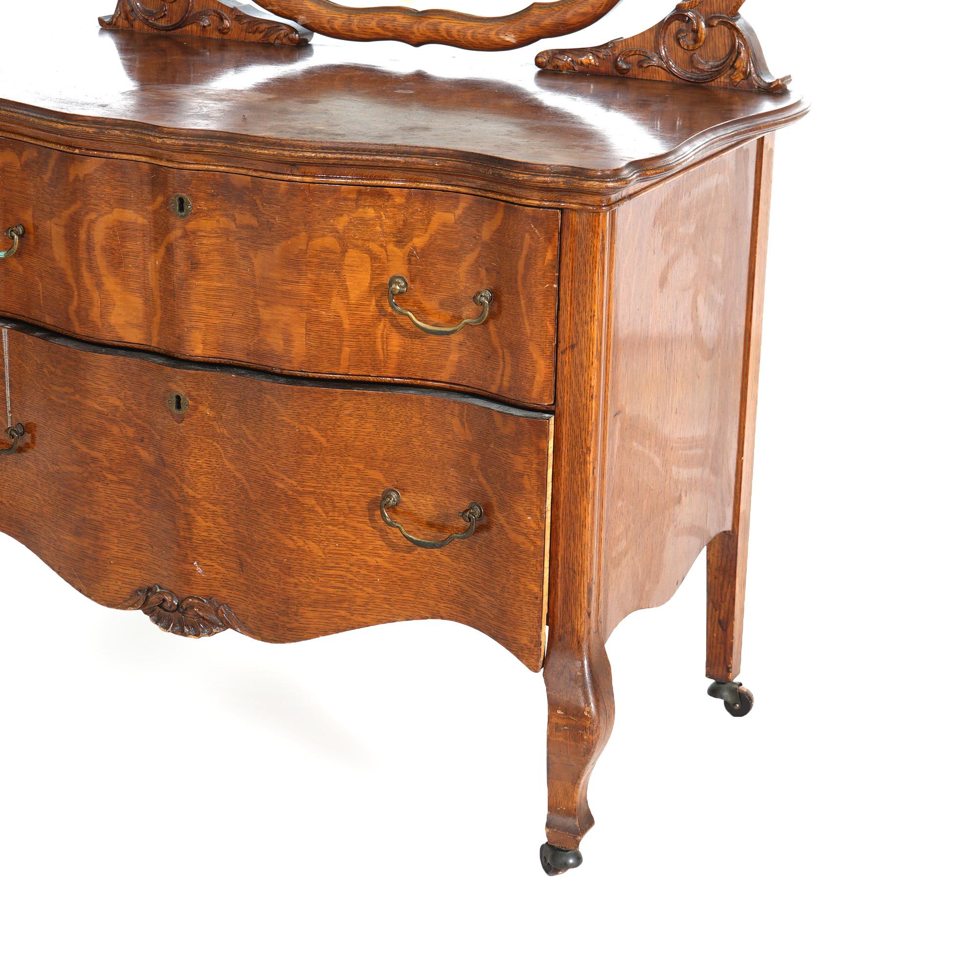 Antiquité - RJ Horner School Oak Princesse Dresser avec Mirror C1920 Bon état - En vente à Big Flats, NY