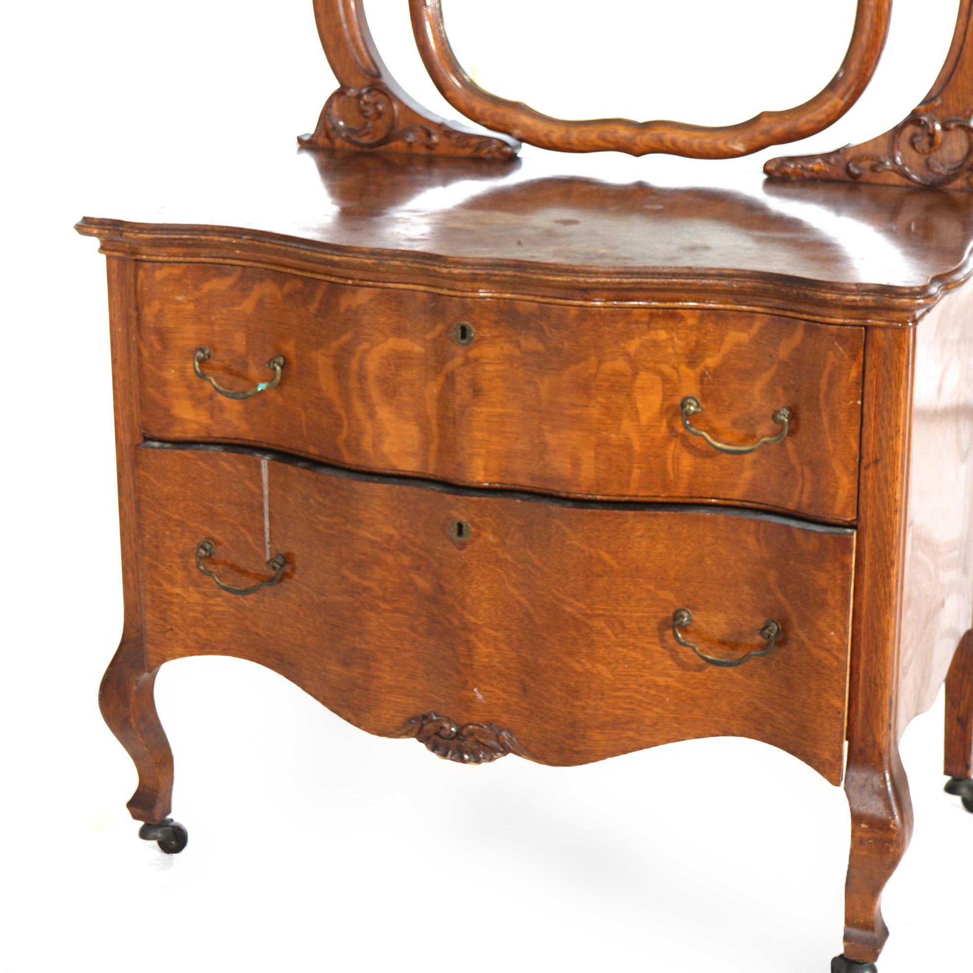 20ième siècle Antiquité - RJ Horner School Oak Princesse Dresser avec Mirror C1920 en vente