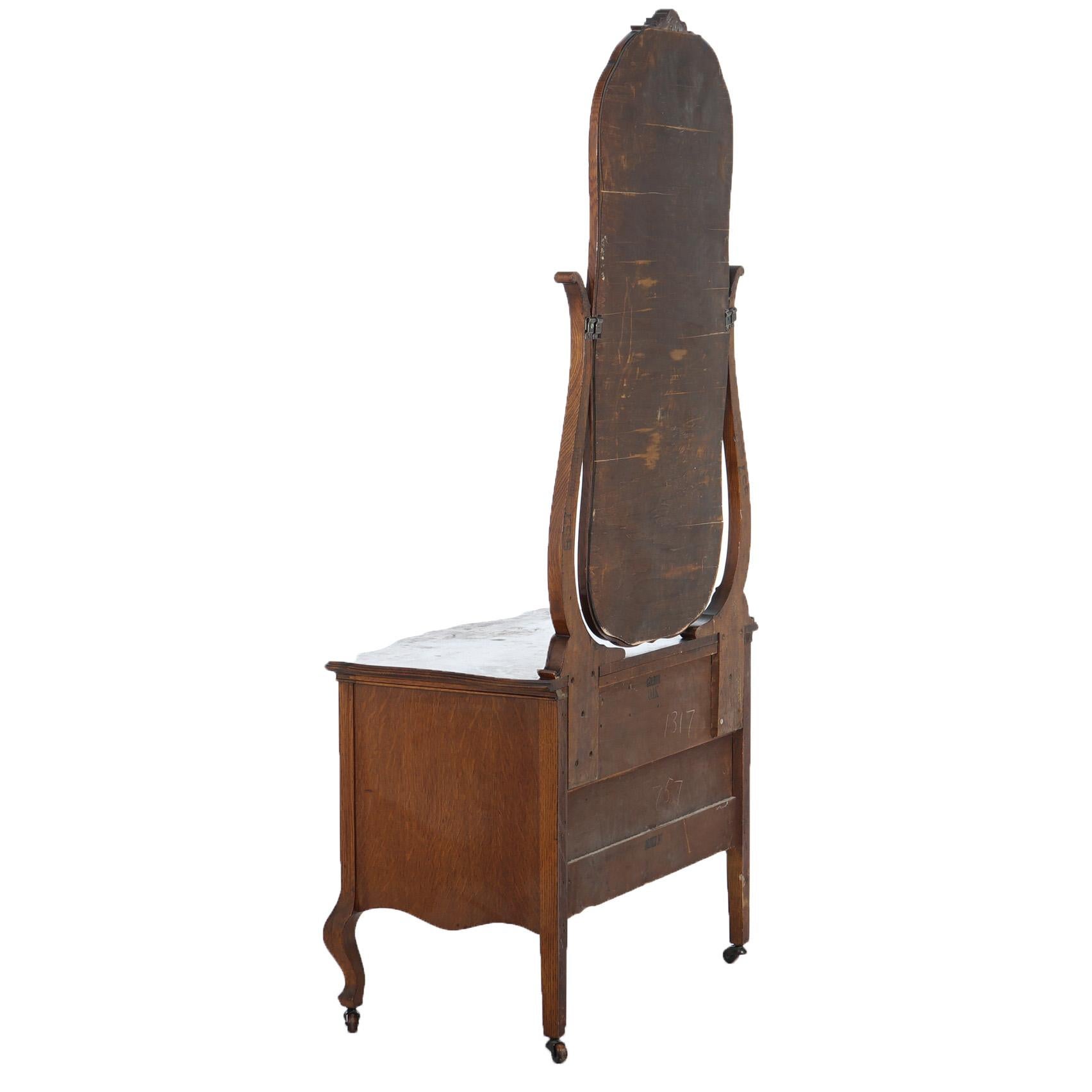 Antiquité - RJ Horner School Oak Princesse Dresser avec Mirror C1920 en vente 2