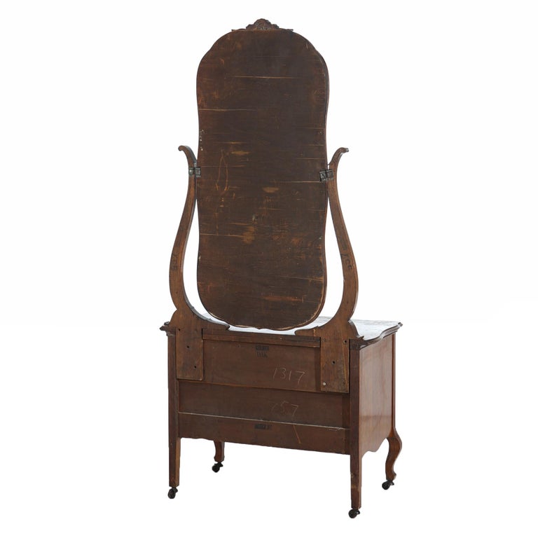 strapless open back dress antique Victorian dresser with mirror main image 1