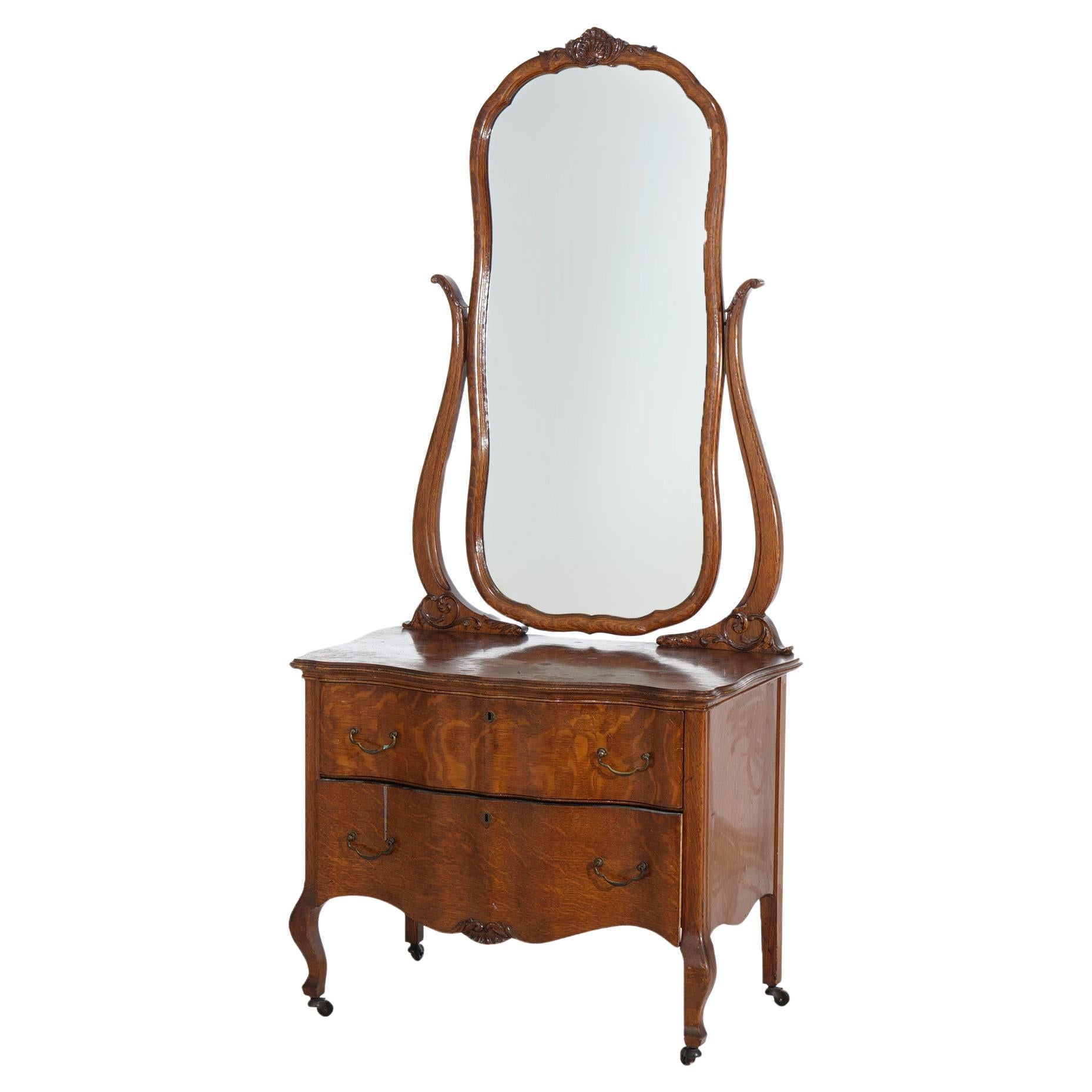 Antiquité - RJ Horner School Oak Princesse Dresser avec Mirror C1920 en vente