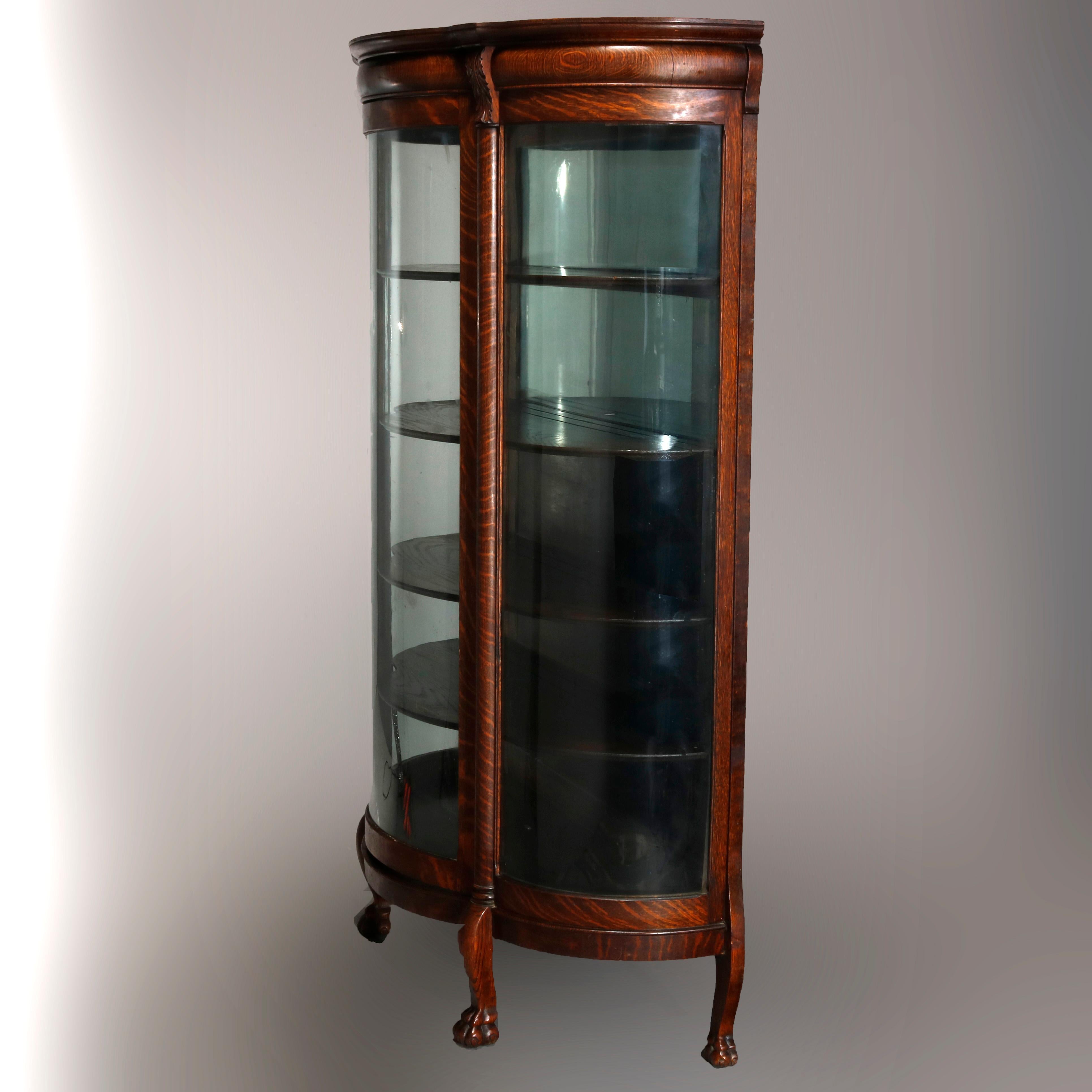 antique bow front china cabinet