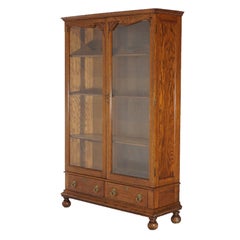 Antique RJ Horner School Oak Two-Door Enclosed Bookcase by Skandia Circa 1900