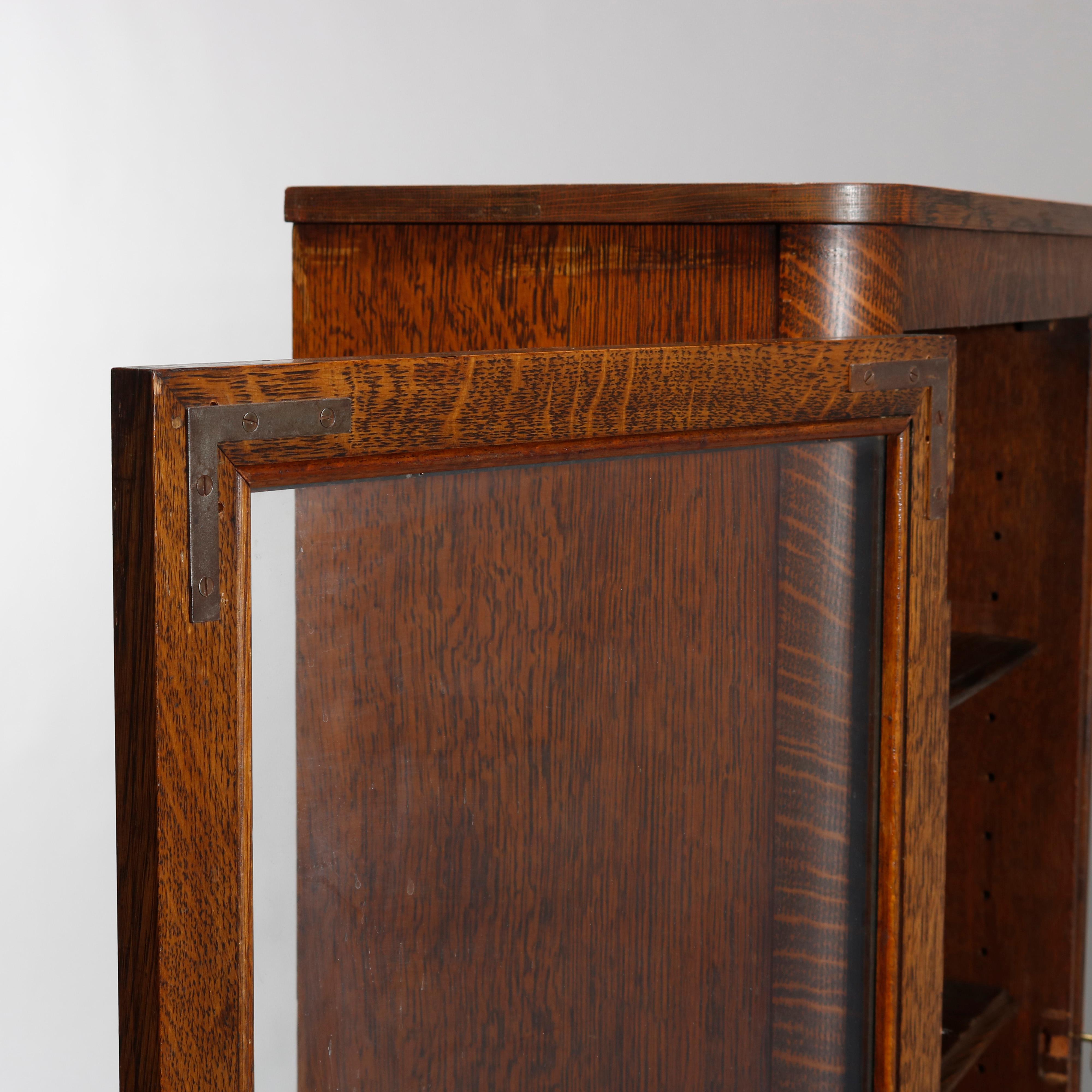 Antique RJ Horner Style Oak Claw Foot Double Door Bookcase, circa 1910 2