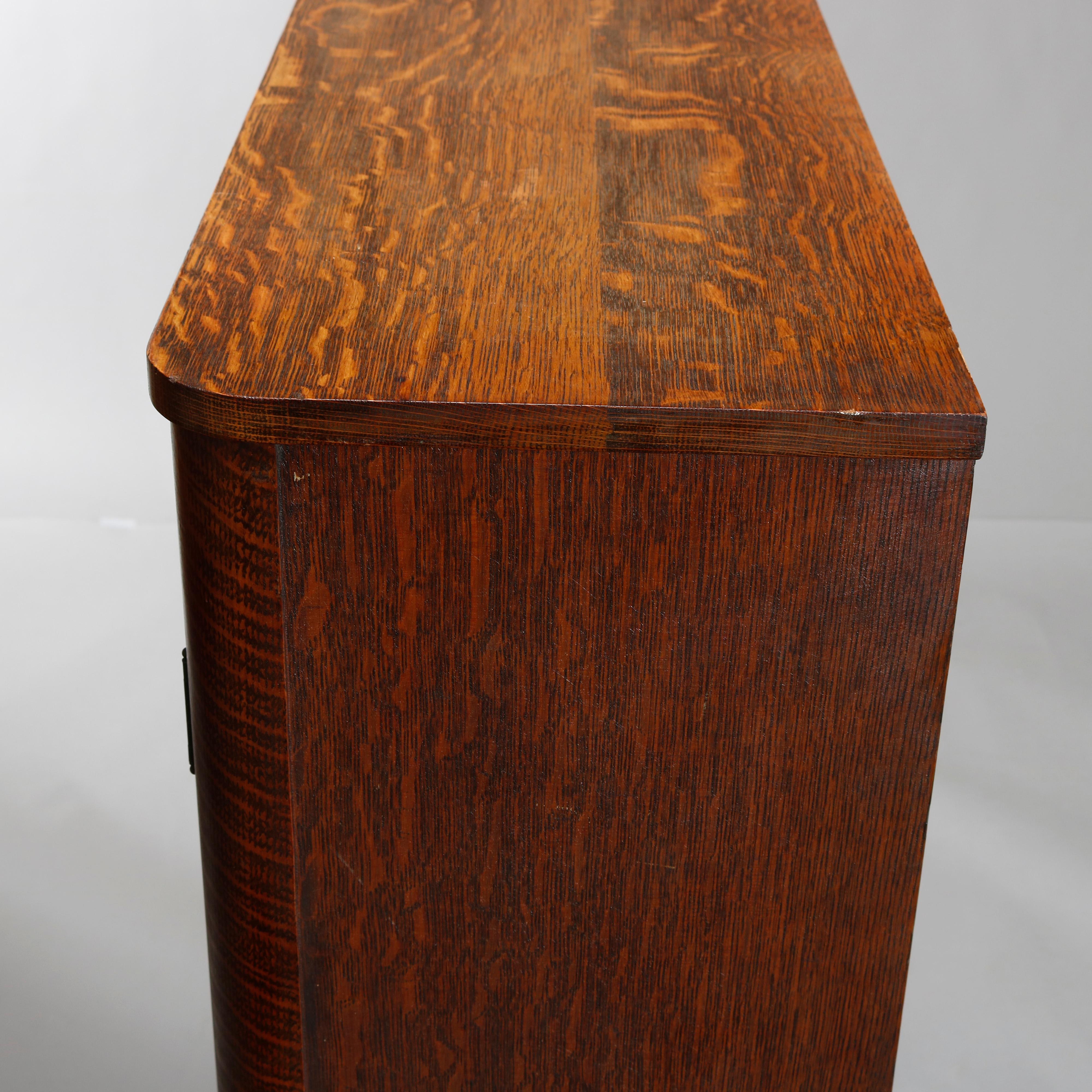 20th Century Antique RJ Horner Style Oak Claw Foot Double Door Bookcase, circa 1910
