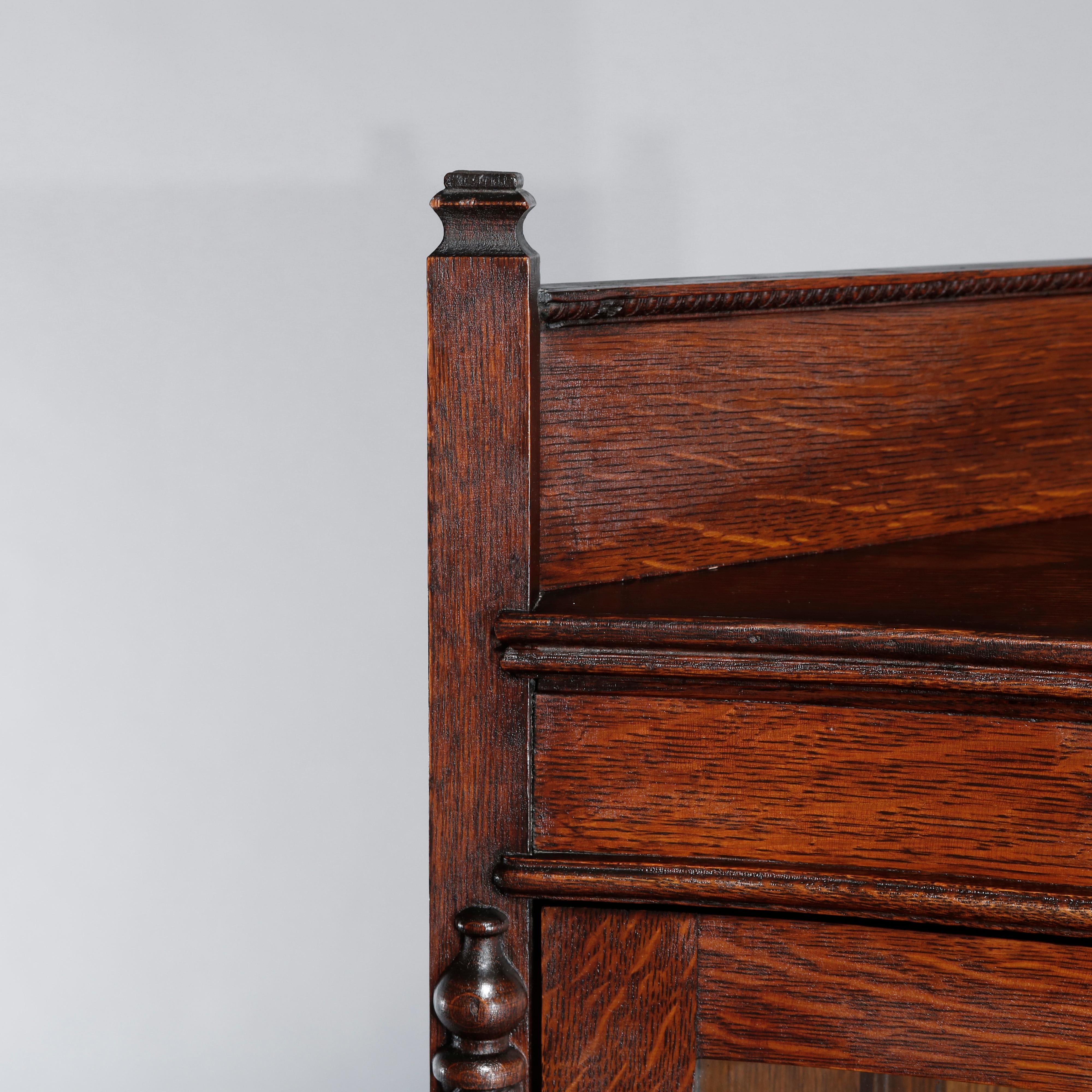 Antique RJ Horner Style Oak Corner China Cabinet, circa 1910 7