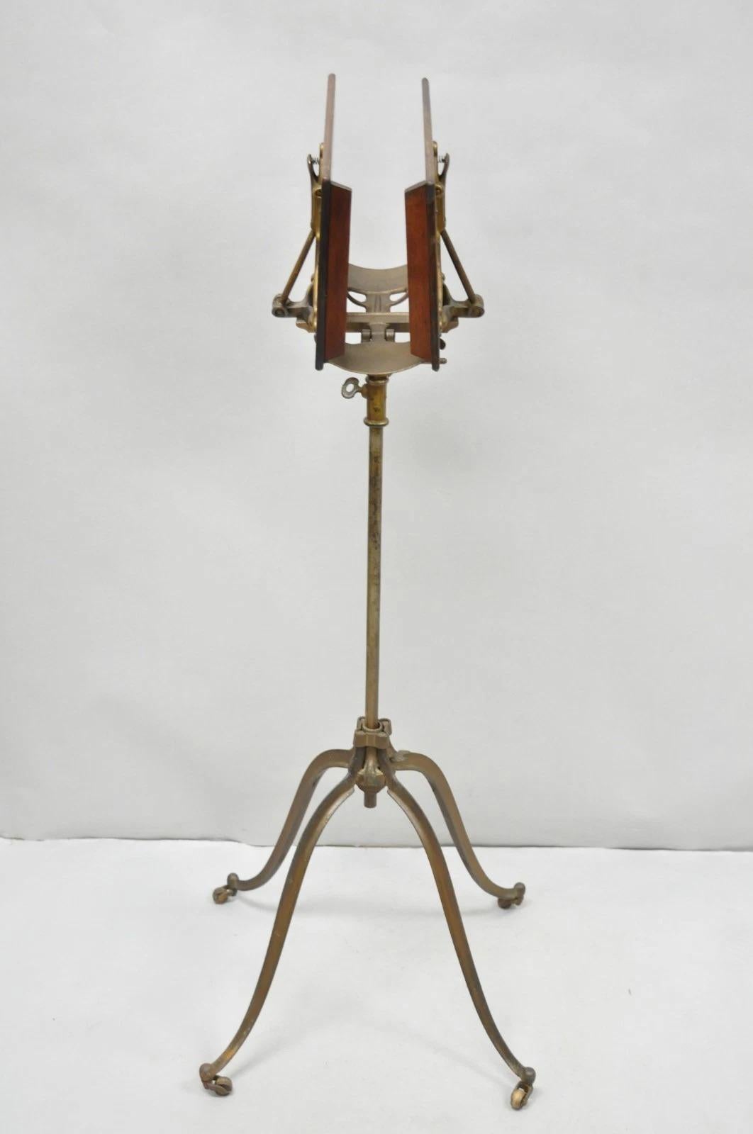 Antique R.M. Lambie Victorian Walnut & Cast Iron Bible Book Stand Lectern For Sale 6