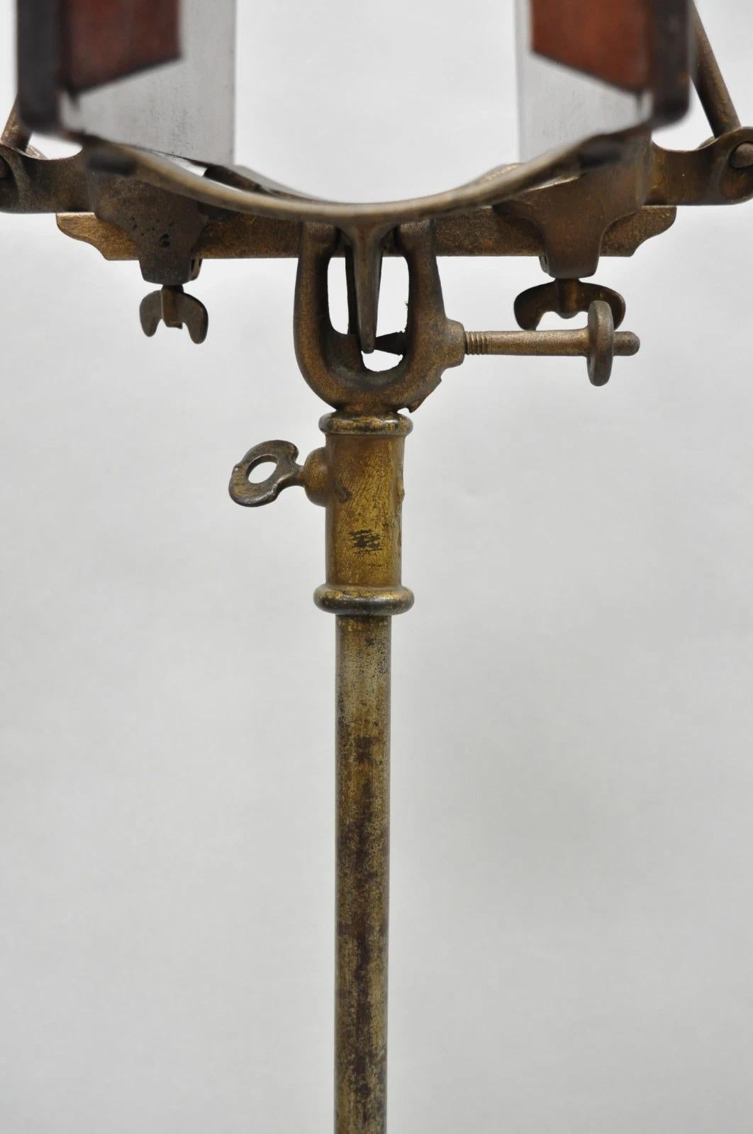 Antique R.M. Lambie Victorian Walnut & Cast Iron Bible Book Stand Lectern For Sale 5