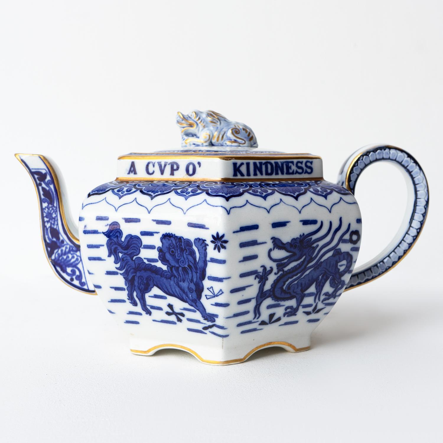 Antique Robert Burns, Auld Lang Syne China Teapot By Copeland Spode 19th Century 4