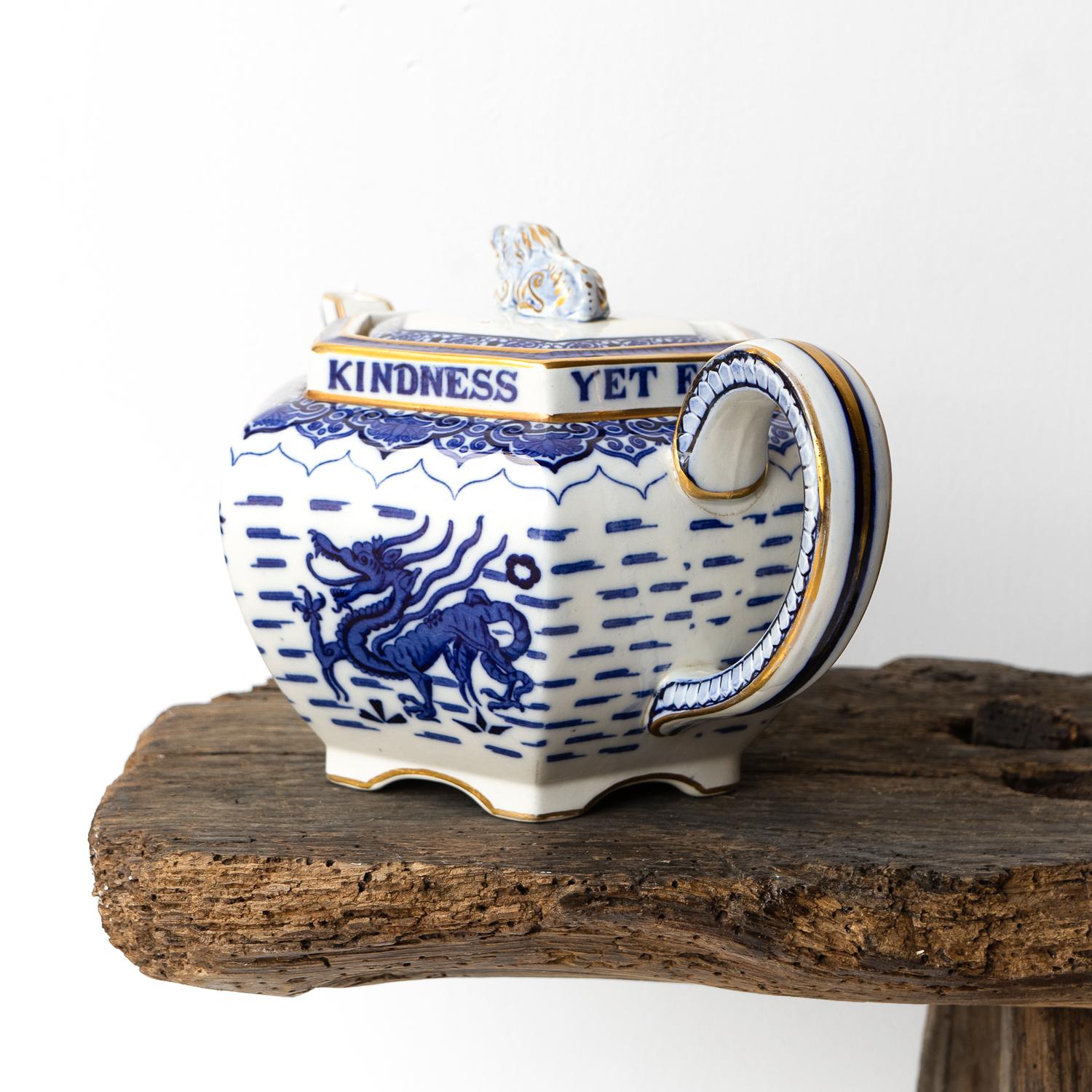 Hand-Crafted Antique Robert Burns, Auld Lang Syne China Teapot By Copeland Spode 19th Century