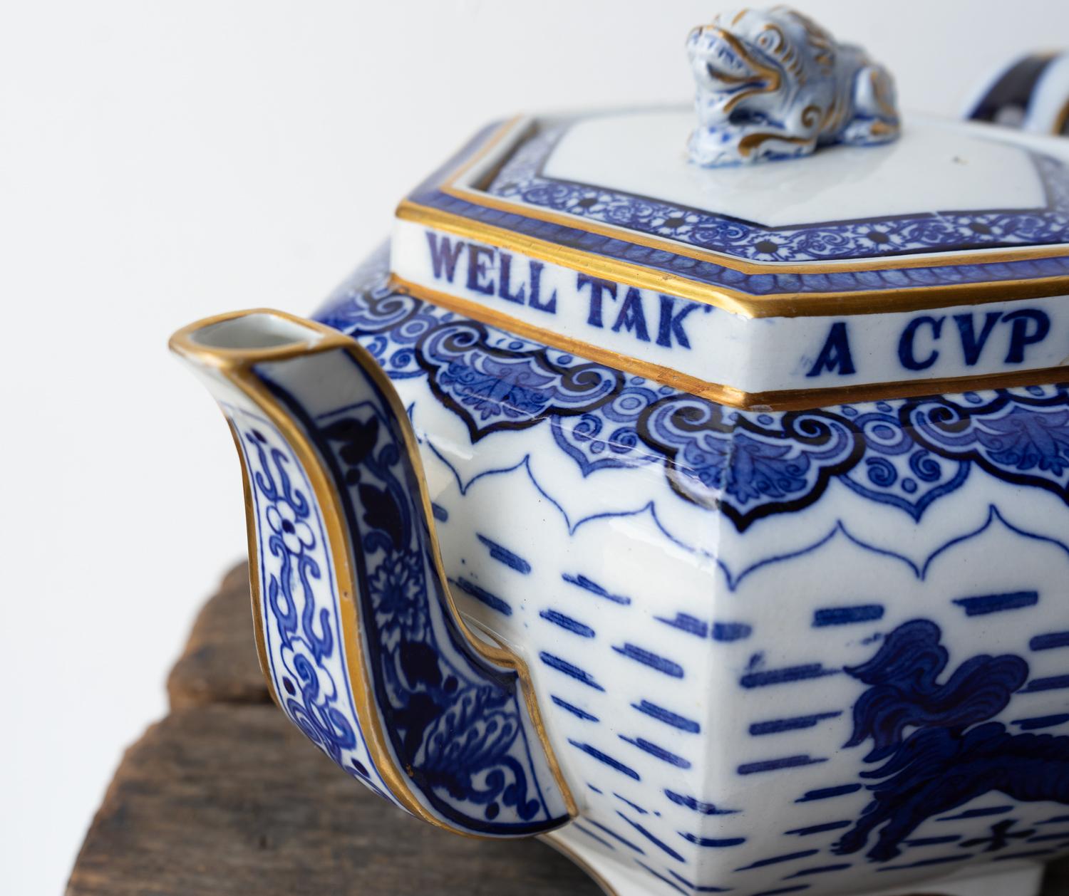 Antique Robert Burns, Auld Lang Syne China Teapot By Copeland Spode 19th Century 3