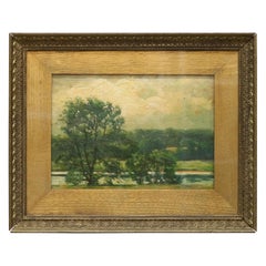 Antique Robert Hogg Nisbet Oil on Board Landscape Painting, circa 1910