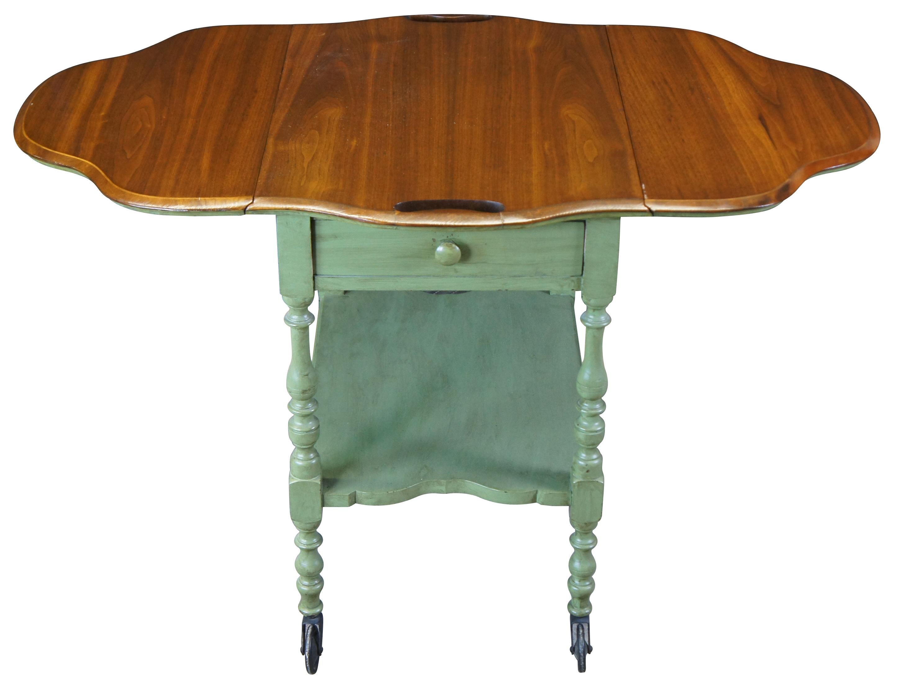 Antique drop leaf table cart deals