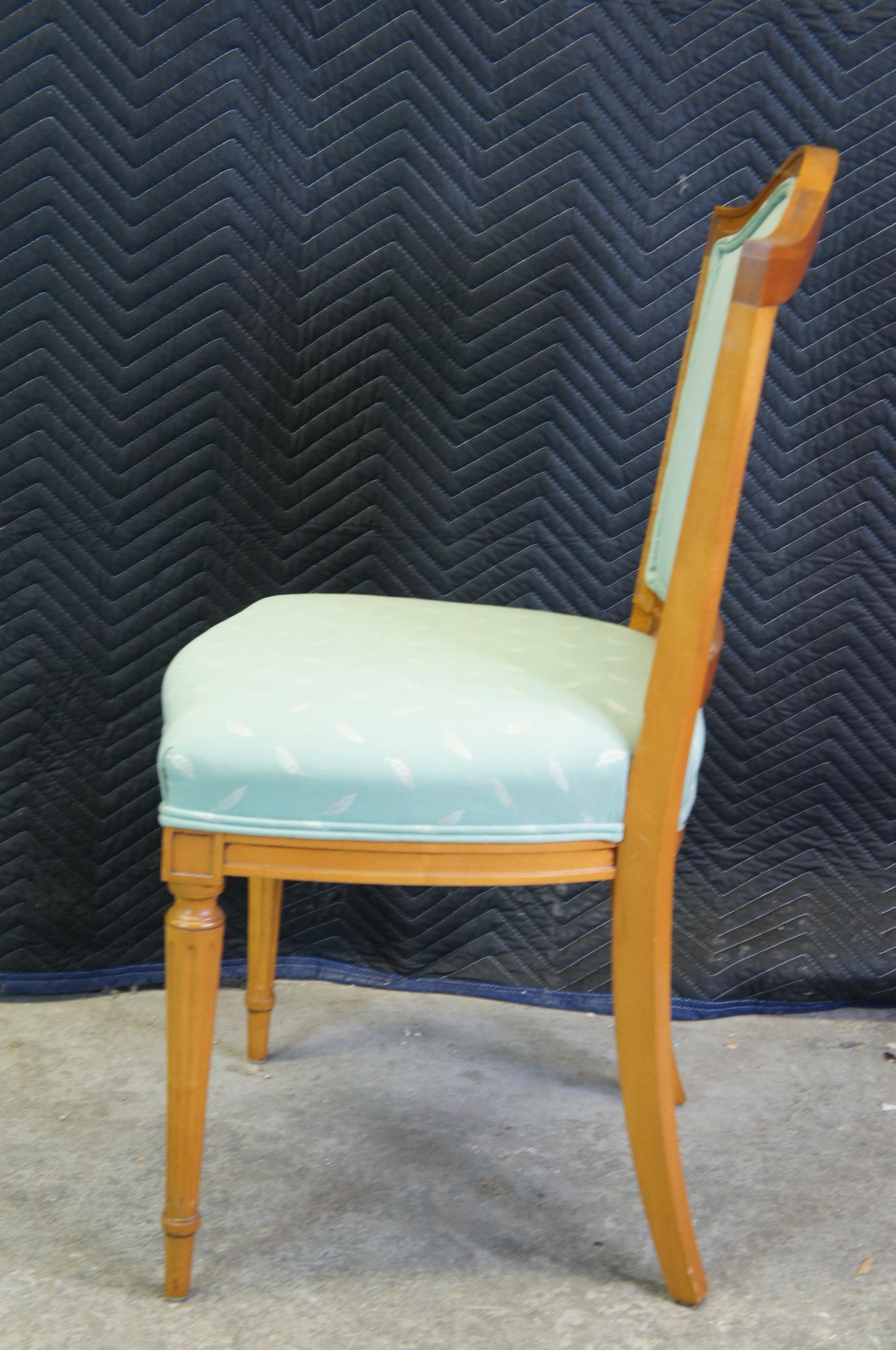 Mid-20th Century Antique Robert W Irwin French Louis XVI Satinwood Side Accent Vanity Chair Teal