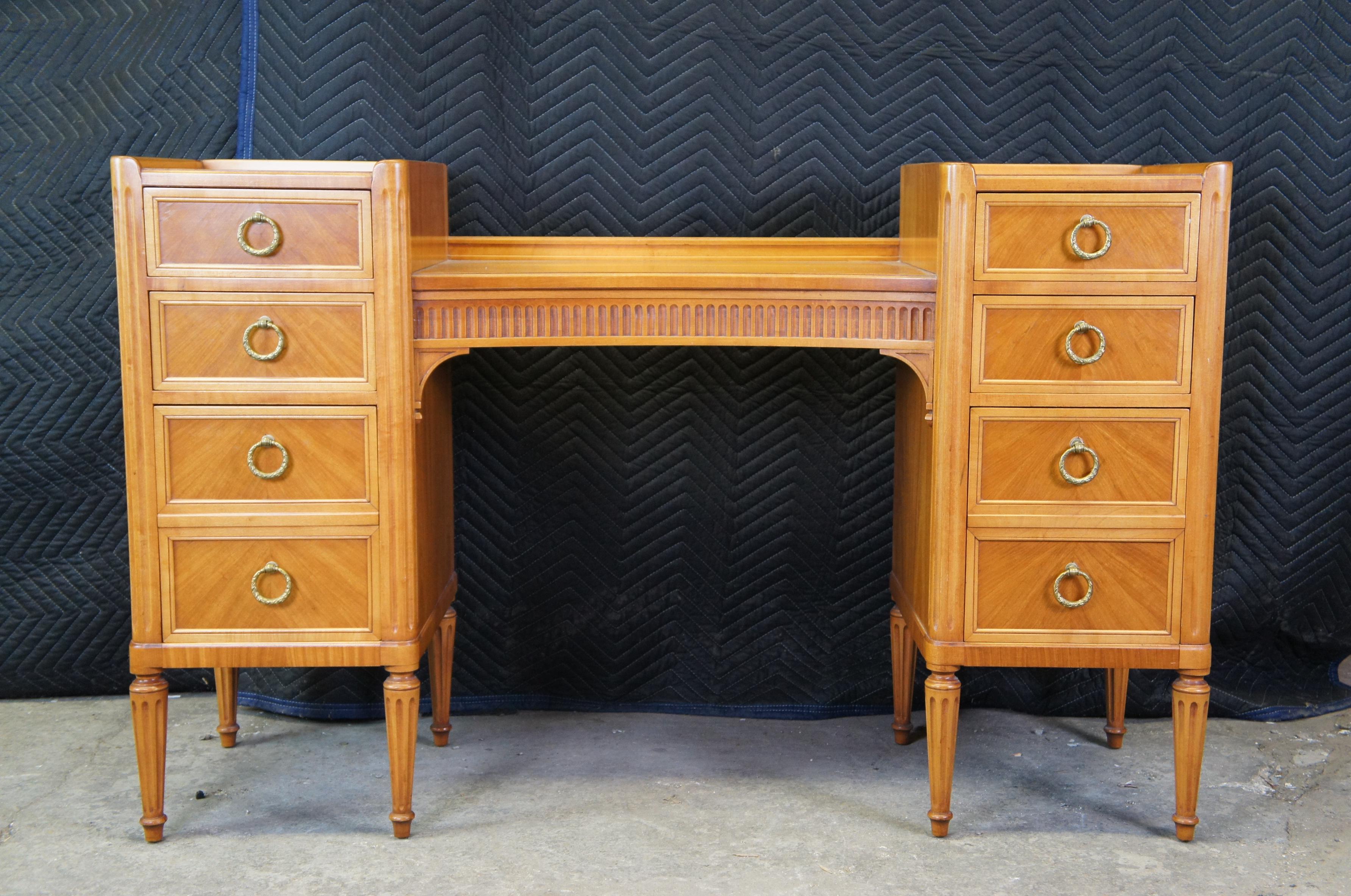 Antique Robert W Irwin Louis French XVI Satinwood Vanity Dressing Table & Chair 1