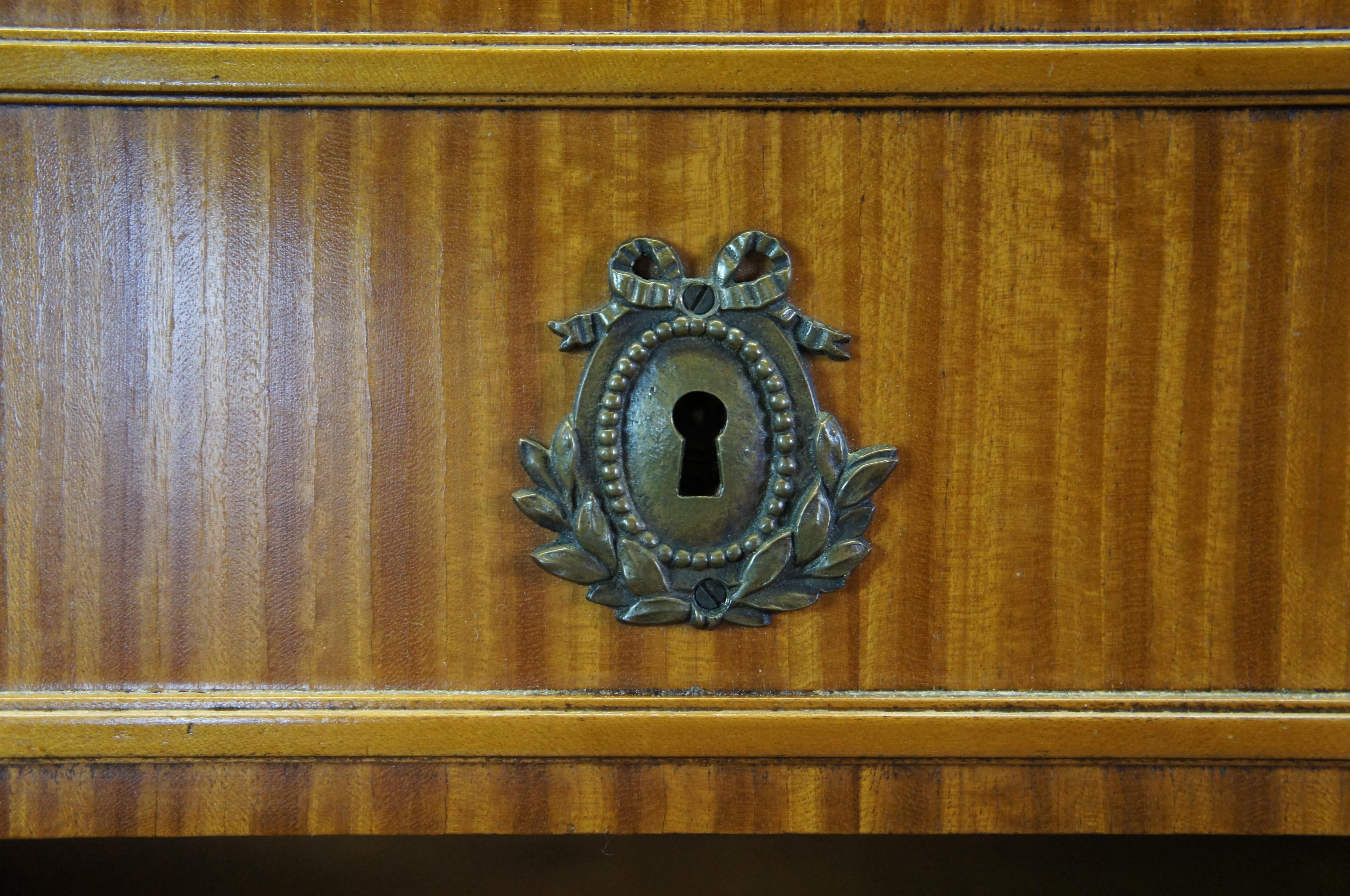 Antique Robert W Irwin Louis XVI Satinwood Demilune Bowfront Console Dresser 3