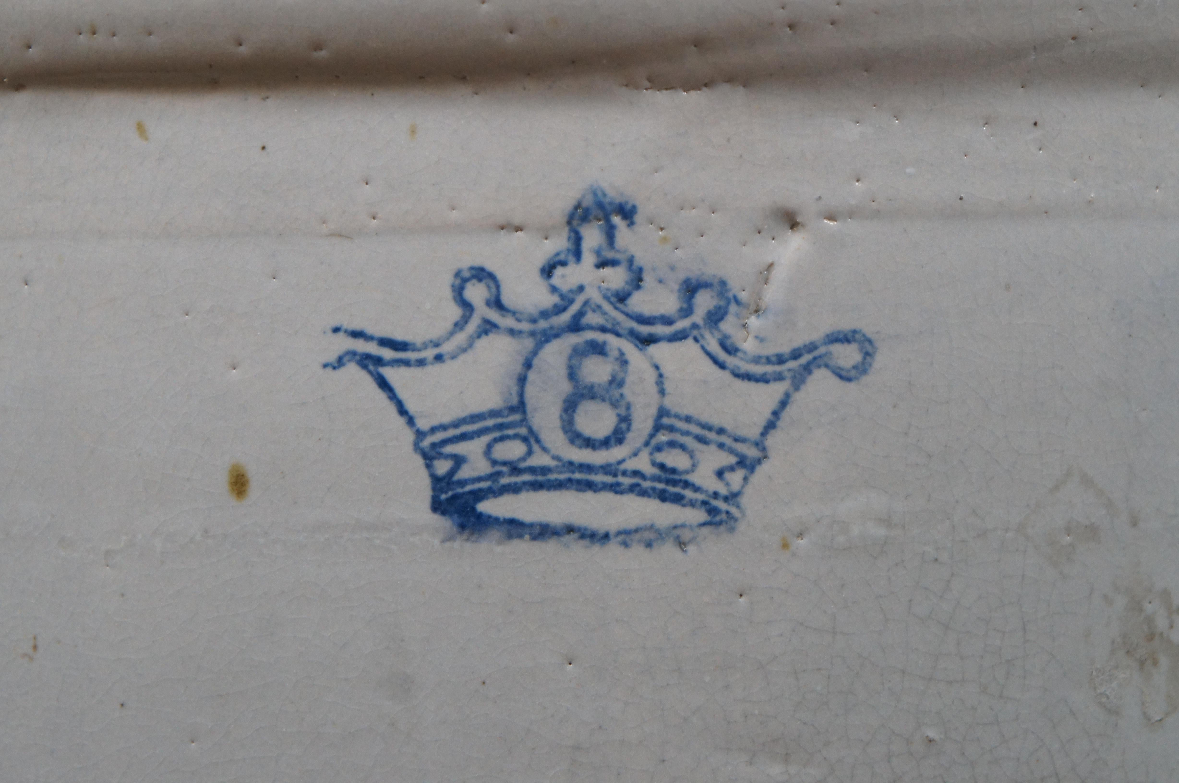 Antike Robinson Ransbottom Steingut Blaue Krone Keramik 8 Gallon Kranztopf 18