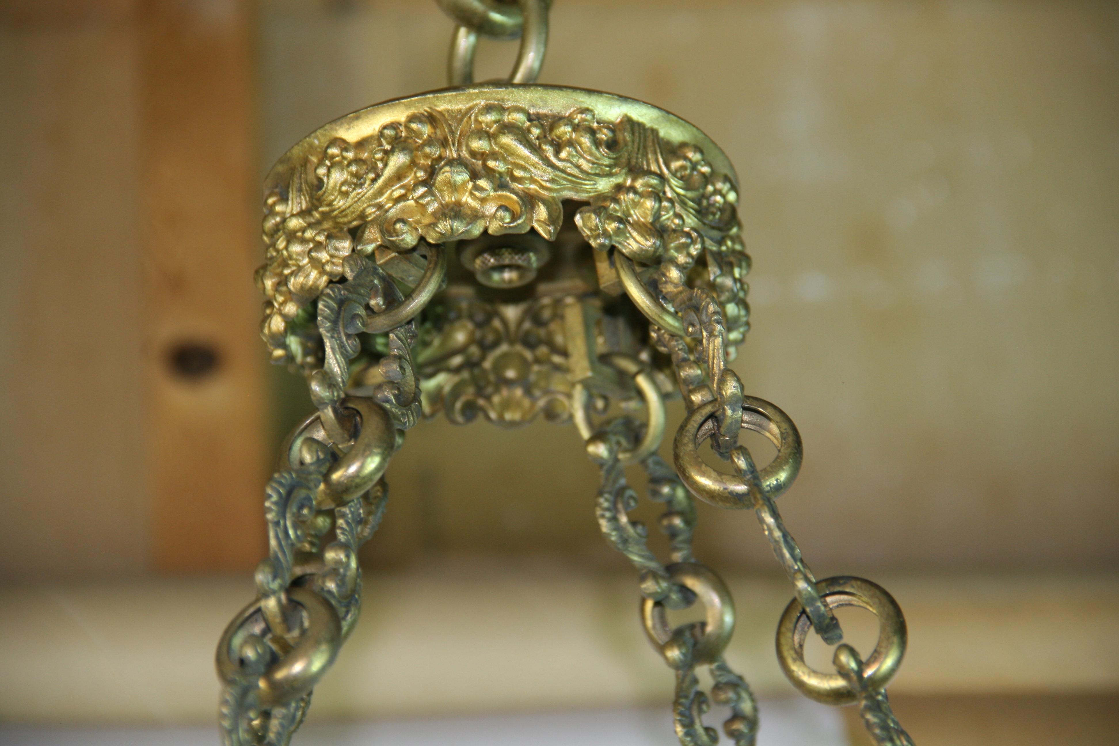 Antique Rocco Gilt Bronze Figural Chandelier For Sale 7